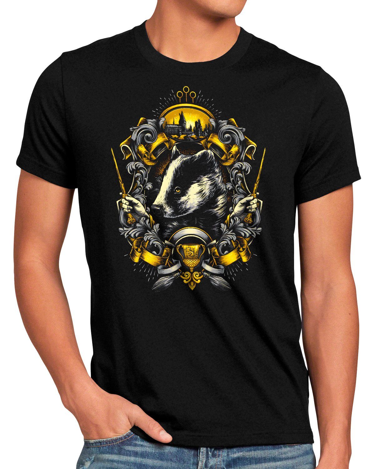 style3 Print-Shirt Herren T-Shirt potter Sei legacy slytherin ravenclaw hufflepuff gryffindor harry Loyal hogwarts