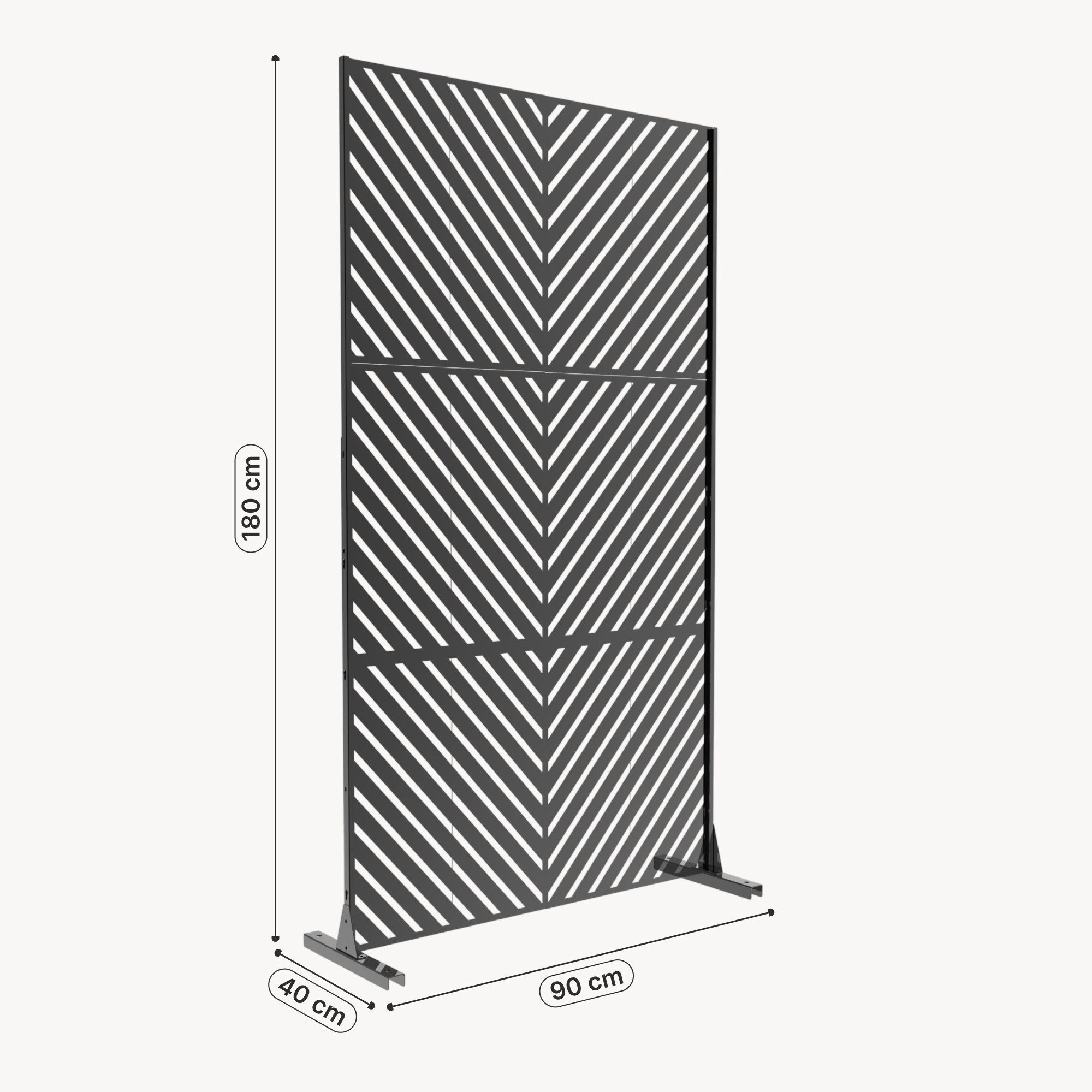 casa.pro Raumteiler, »Kekan« verzinkter Stahl 180 x 90 cm Schwarz