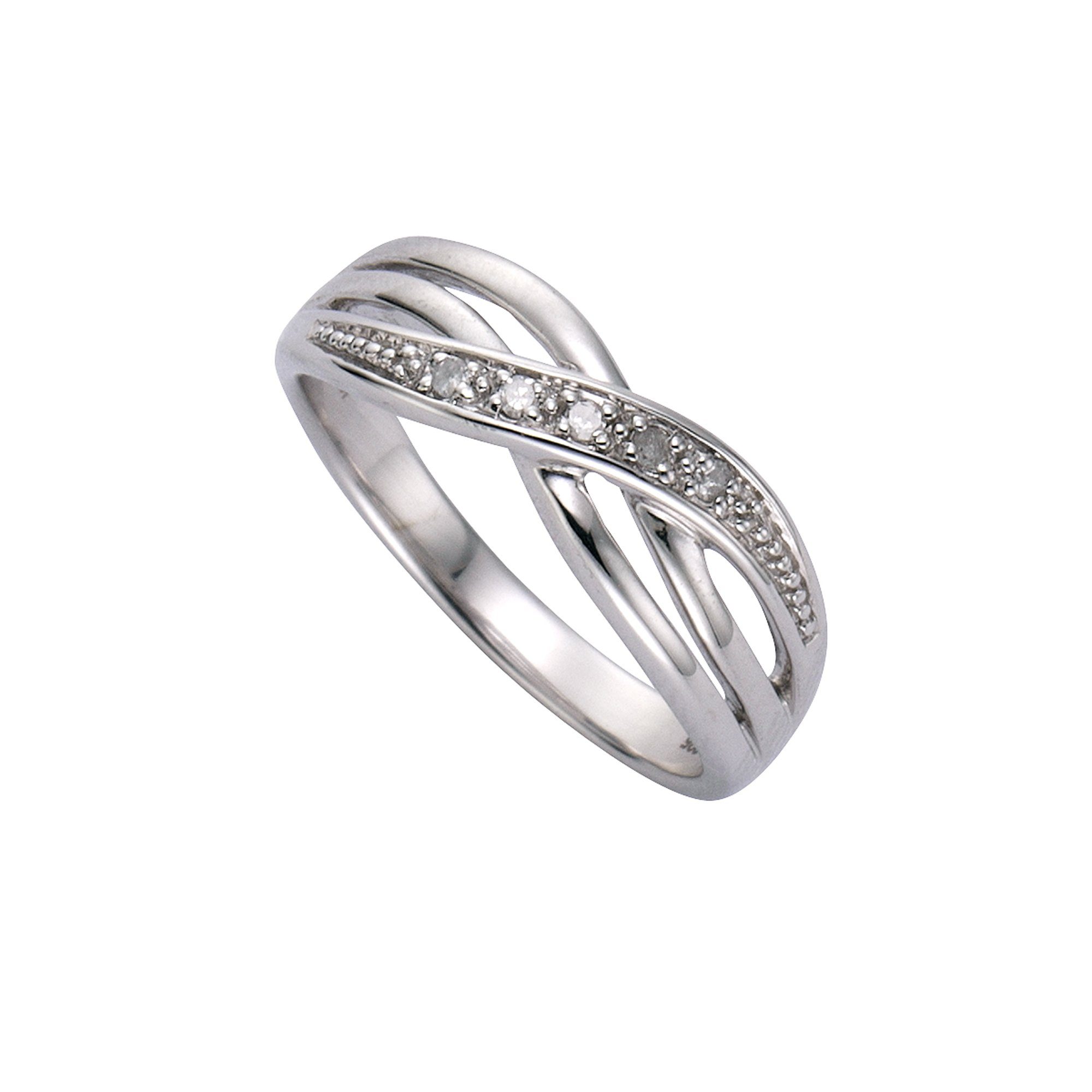 Damen Schmuck Diamonds by Ellen K. Ring 925/- Sterling Silber Diamant 0,01ct.