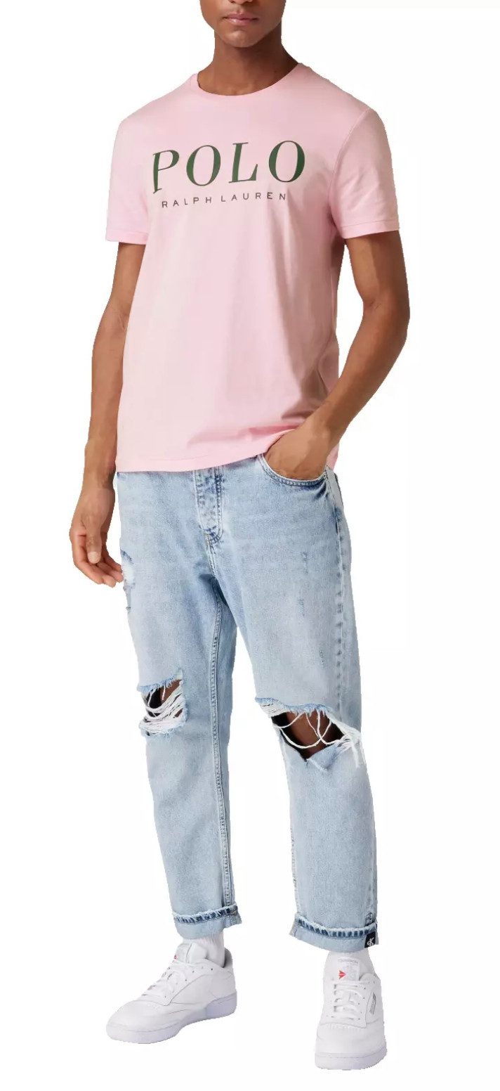 Polo Ralph Lauren T-Shirt Logo Pony Custom Slim Fit Medium Pony-Stickerei am linken Saum