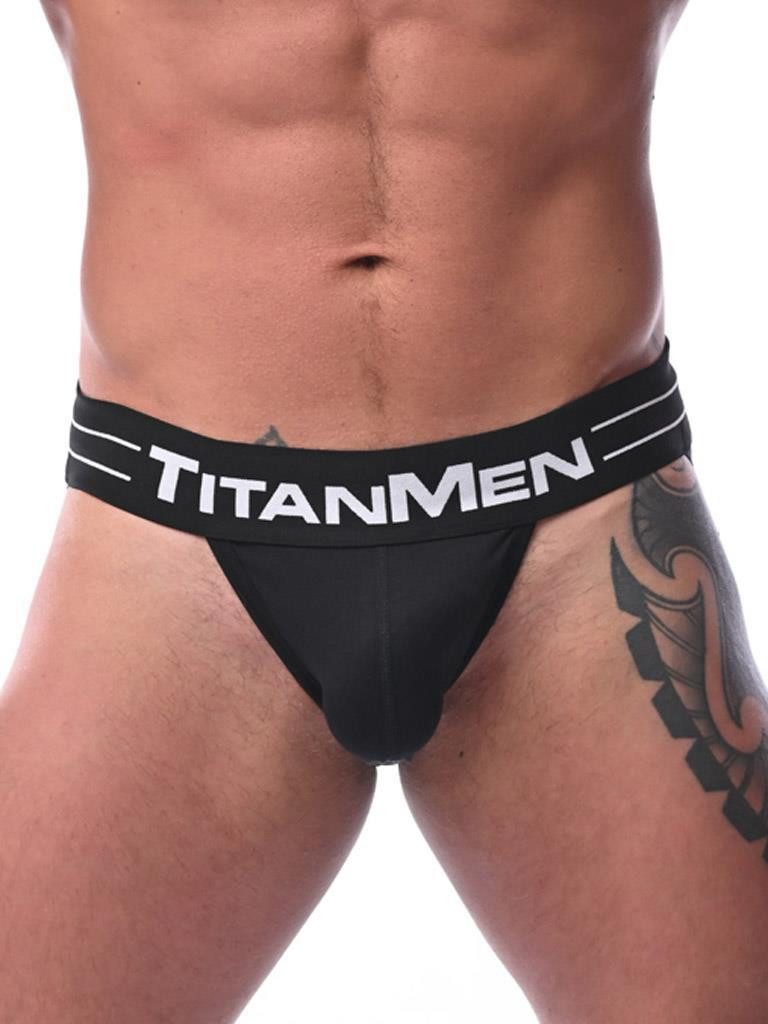 Titanmen String TitanMen Jockstrap Underwear Black/Black