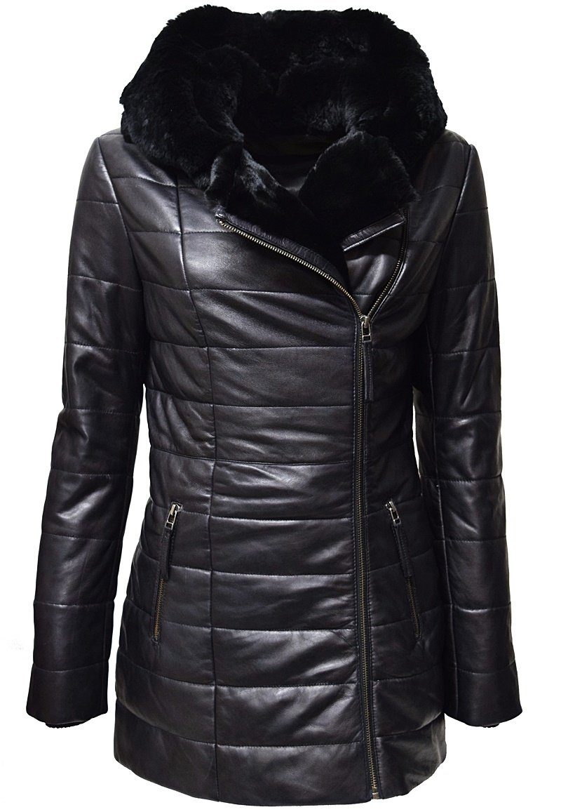 Zimmert Leather Ledermantel Cindy weiches, gestepptes Leder mit Kapuze günstig online kaufen