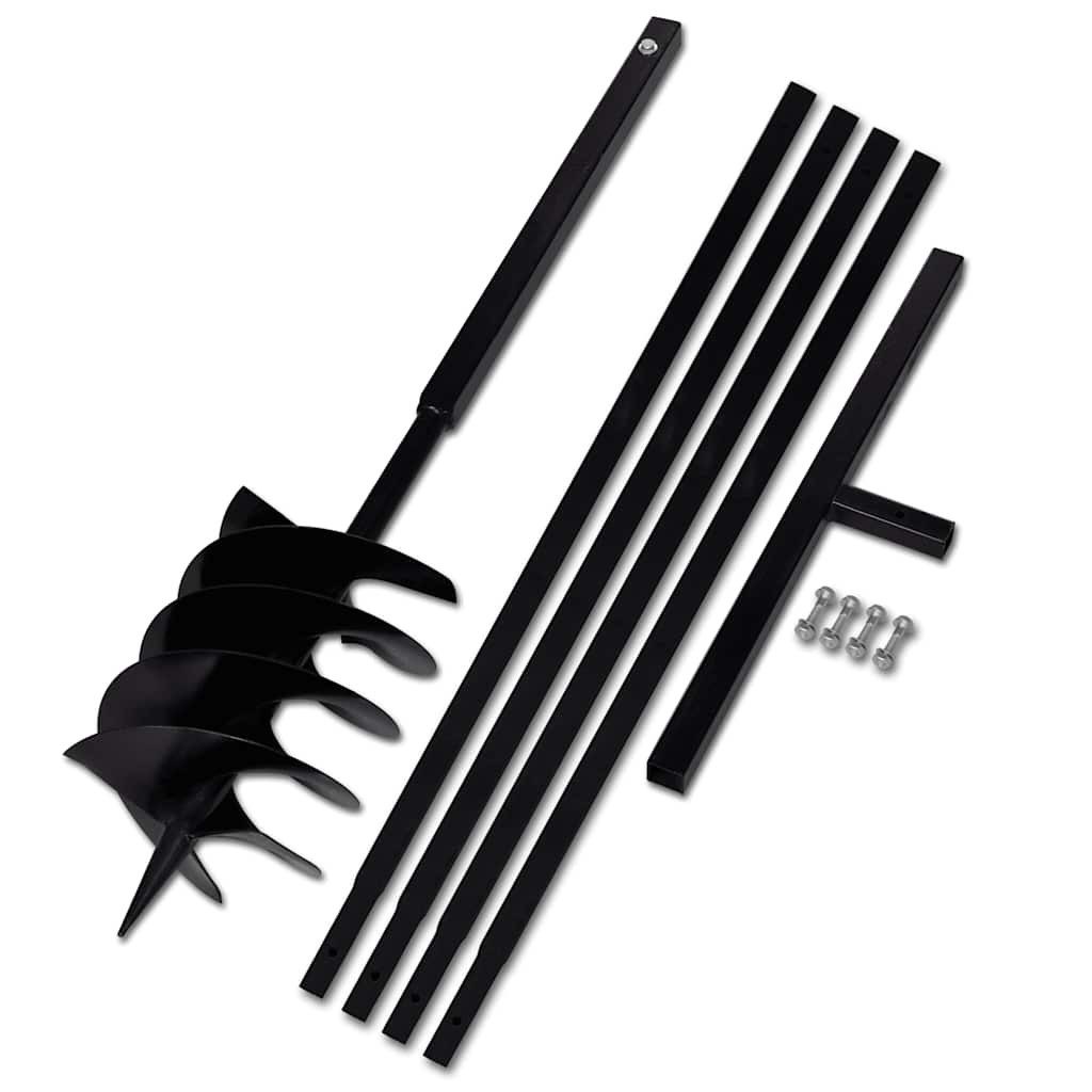 vidaXL Erdbohrer Erdbohrer mit Griff 200 mm Verlängerungsrohr 5 m, (1-tlg)