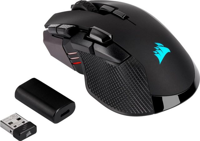 Corsair »IRONCLAW RGB WIRELESS Rechargeable« Gaming-Maus (Bluetooth, kabelgebunden, 1 dpi)