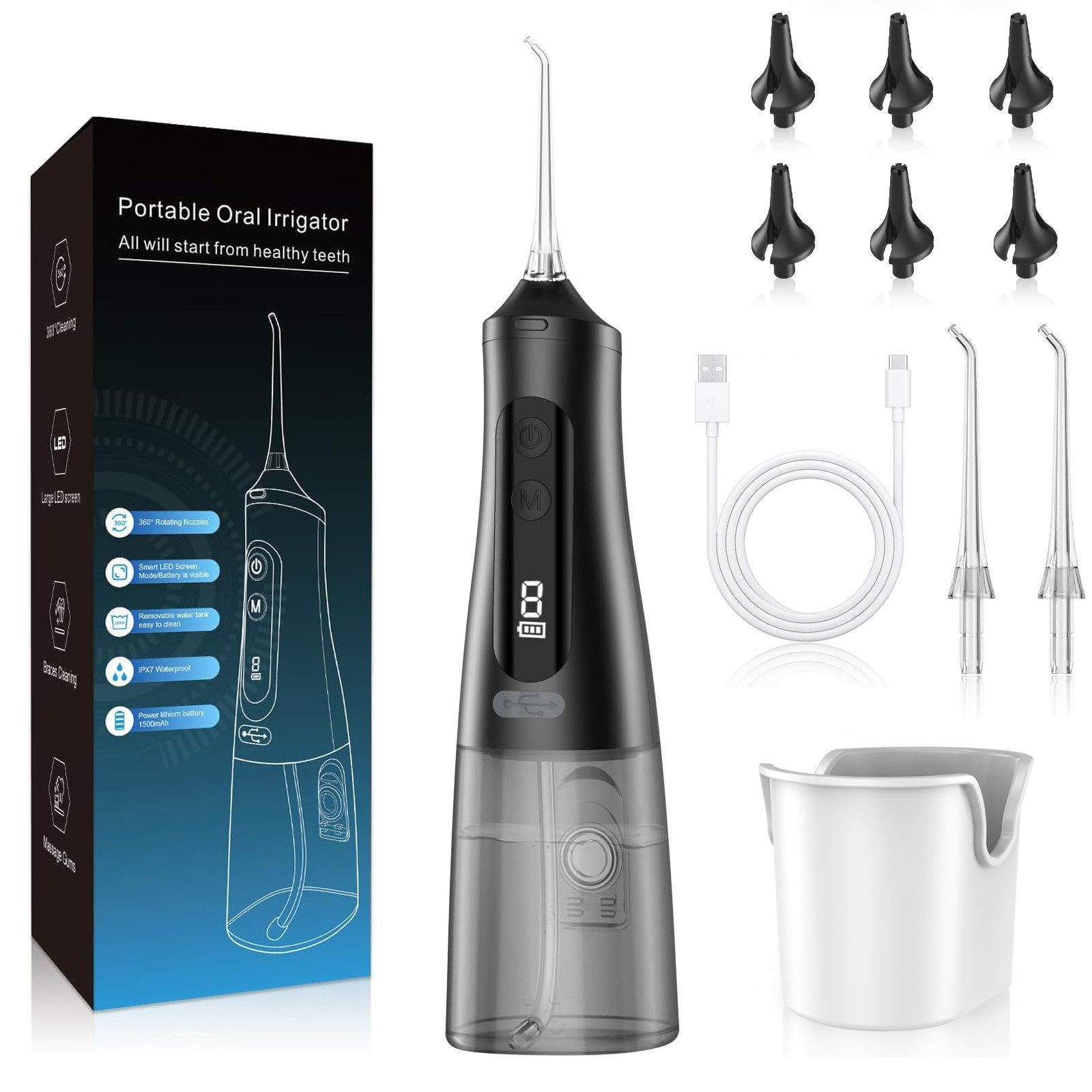 Elektrischer Ohrenreiniger Elektrische Oral Irrigator, Ohrenschmalz Entferner, 350ML Wassertank