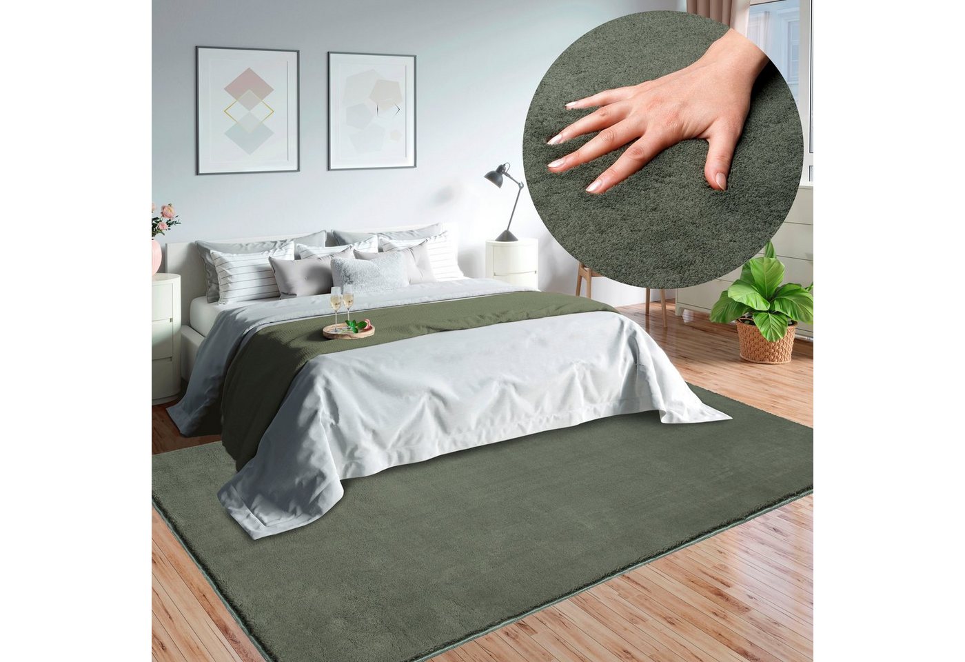 merinos Teppich Loft 37, Kunstfellteppich, rechteckig, Höhe: 16 mm, weich und kuschelig, Fell Haptik, Anti-Rutsch-Unterseite