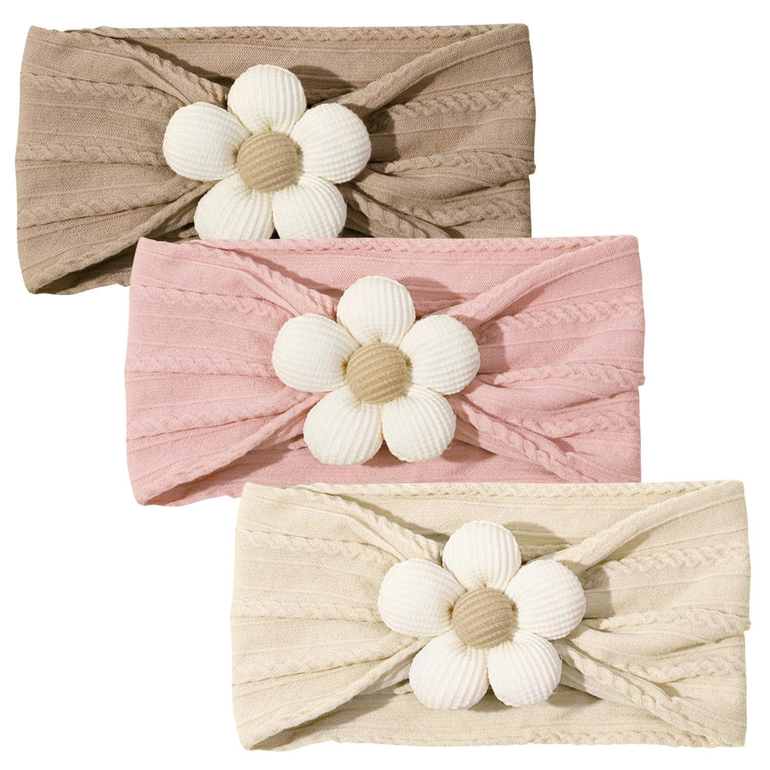 Haarband Stirnbänder Blumen Haarbänder Baby Blumen Stirnbänder 3er Pack