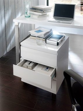 MCA furniture Rollcontainer RC, Büroschrank rollbar, weiß hochglanz