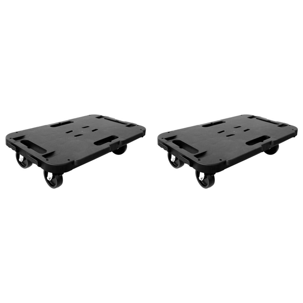 vidaXL Rollwagen Transportroller 2 Stk. Schwarz Polypropylen 300 kg, (2 St)