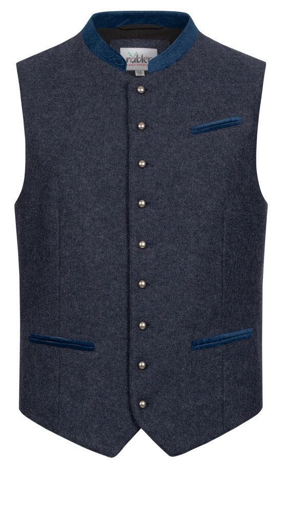 Nübler Trachtenweste Trachtengilet Quentin in Blau günstig online kaufen