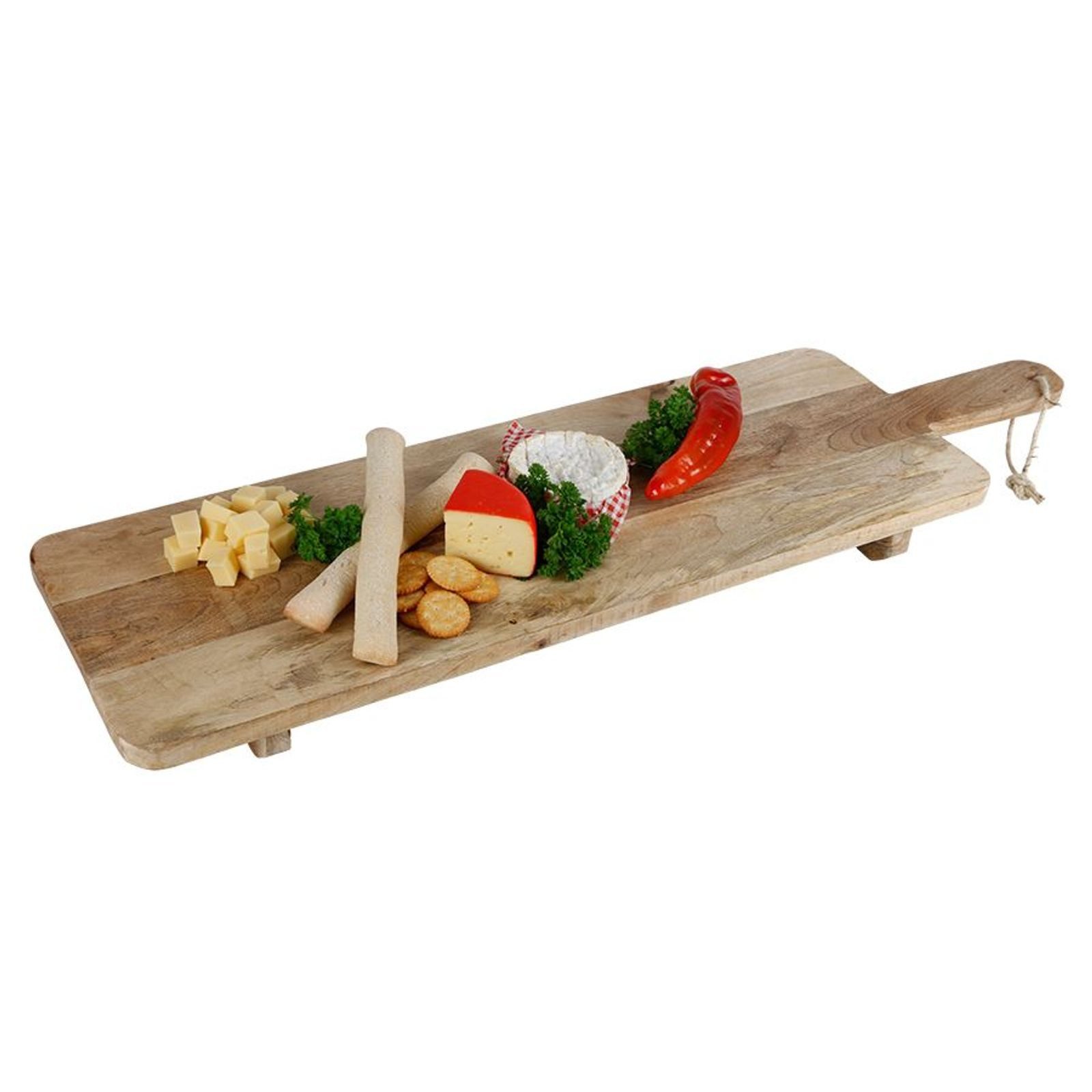BURI Servierbrett XL Holz-Servierbrett 100x28cm Holzplatte Servierplatte Buffetbrett, Holz – Bild 4 von 4