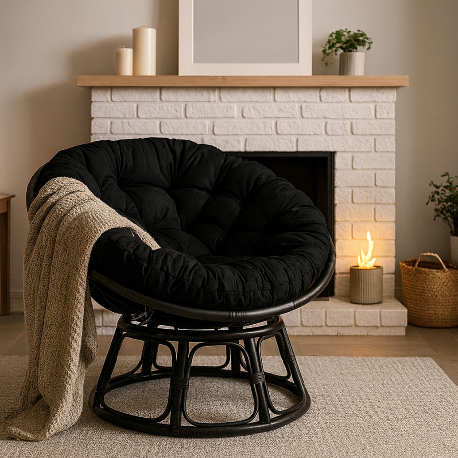 Van der Leeden Loungesessel Papasan Papasansessel XXL Ø 112 cm Handgefertig günstig online kaufen