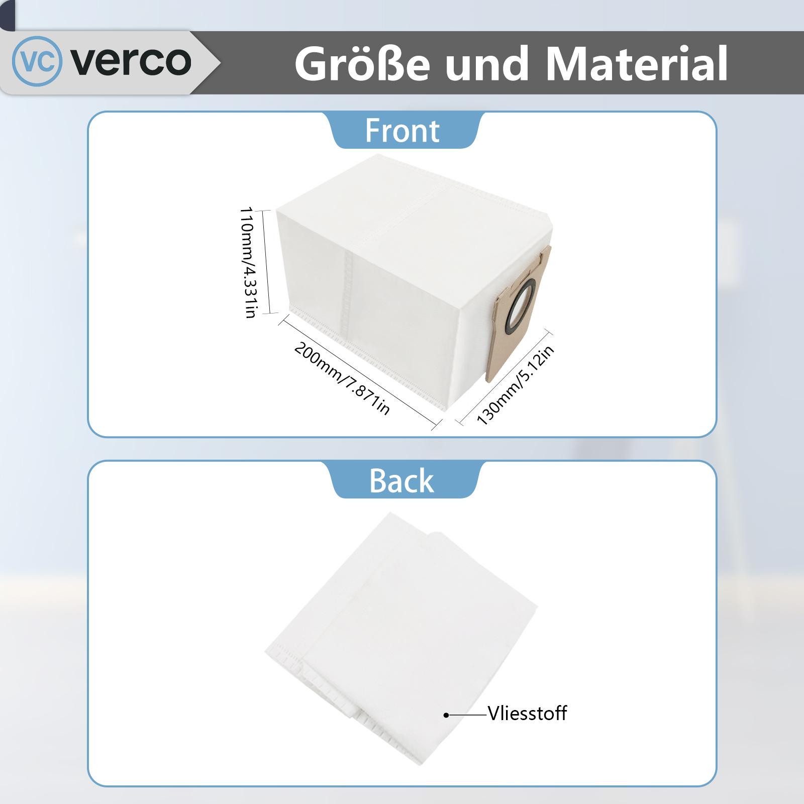 VERCO Staubsaugerbeutel Staubbeutel für Dreame D10 Plus, passend für Für Dreame, 10 St., Ersatz Staub Beutel für die Absaug Basis Station – Bild 3 von 5
