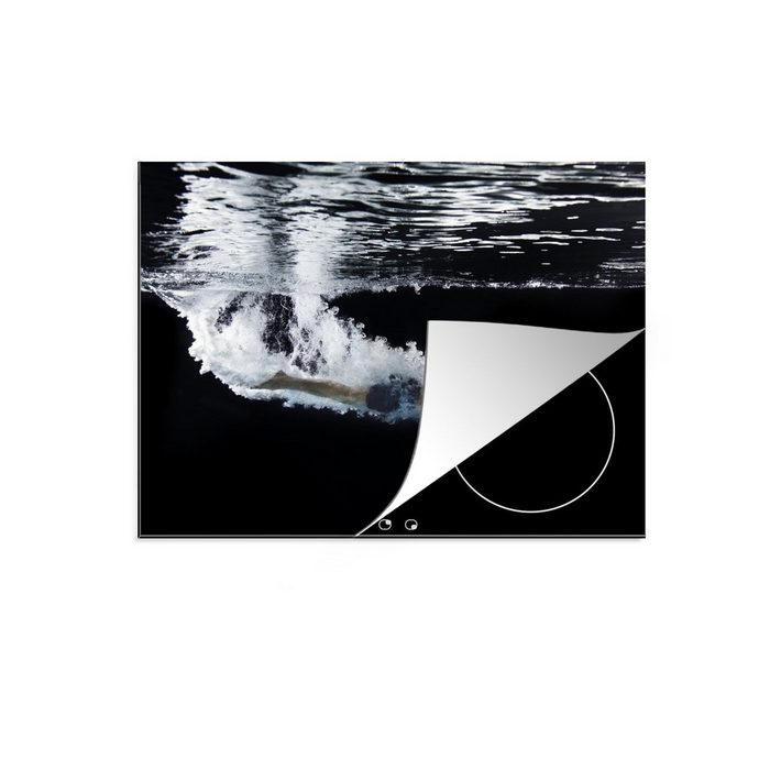 MuchoWow Herdblende-/Abdeckplatte Schwimmer im Wasser beim Start eines Rennens Vinyl (1 tlg) induktionskochfeld Schutz für die küche Ceranfeldabdeckung