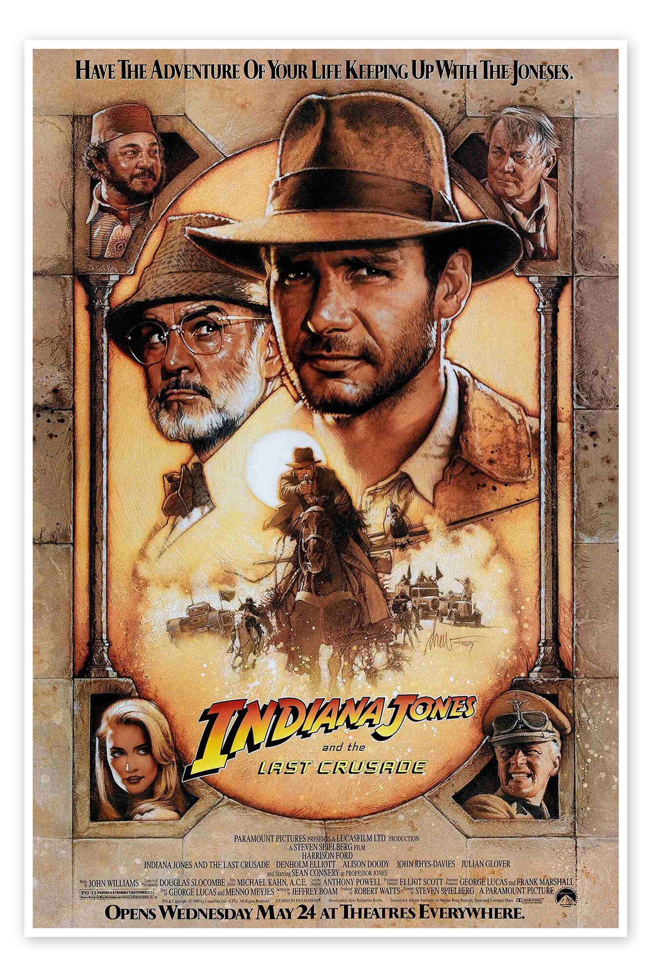 Posterlounge Poster Vintage Entertainment Collection, Indiana Jones und der letzte Kreuzzug (Englisch)