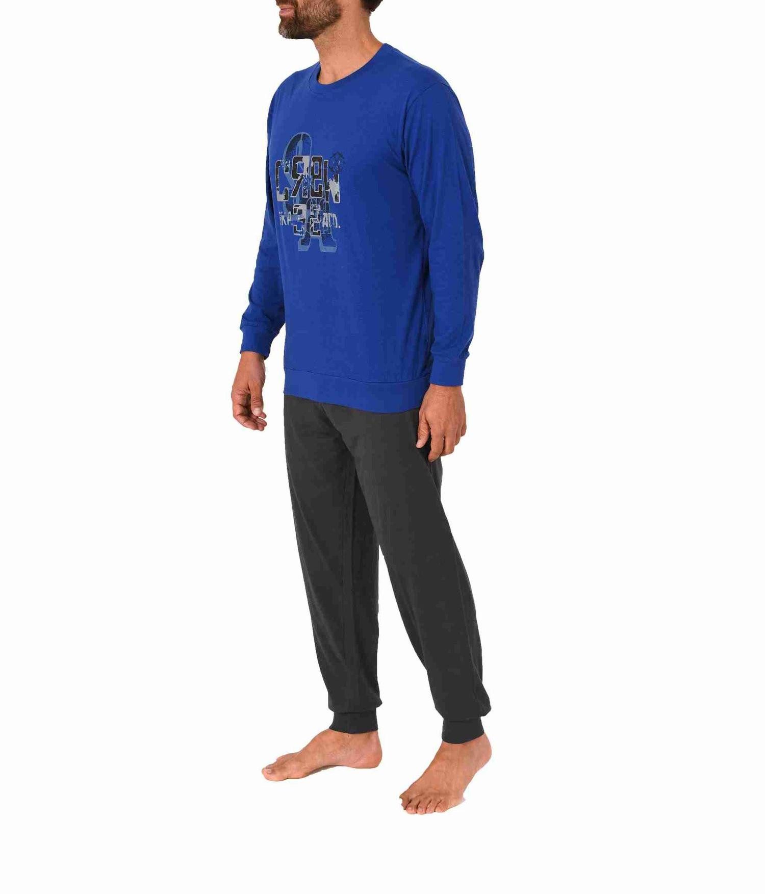 RELAX by Normann Pyjama Herren Schlafanzug langarm mit Bündchen und edlen F günstig online kaufen