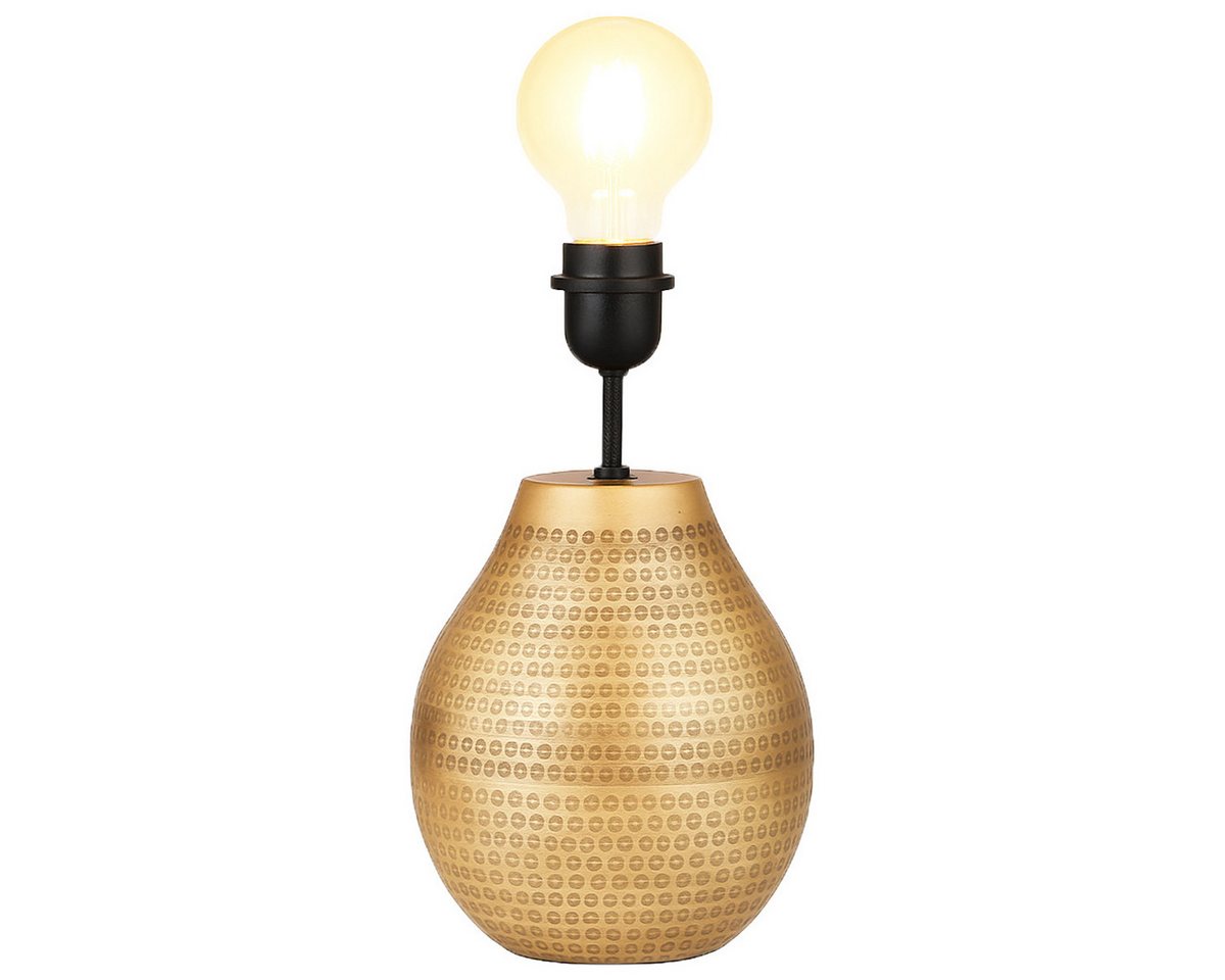 Marrakesch Orient & Mediterran Interior Nachttischlampe Orientalischer Tischlampenfuß Cameo modern aus Metall in Gold 20 cm, Handarbeit