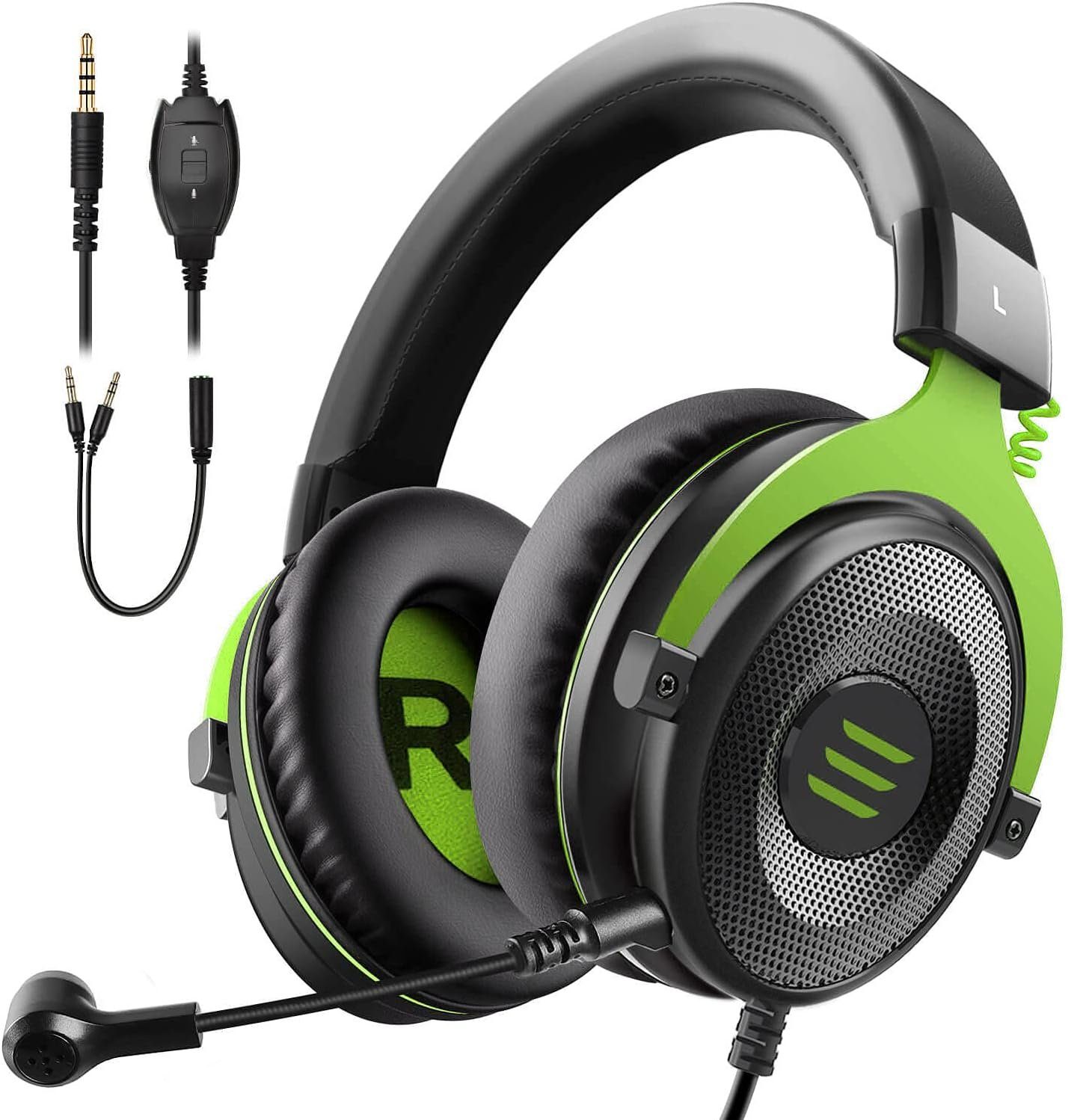 EKSA Gaming-Headset (Headset mit Mikrofon Noise Cancelling Mic,  USB-Headset, Gaming headset mikrofon rauschunterdrückung mikrofon kopfhörer  kabel)