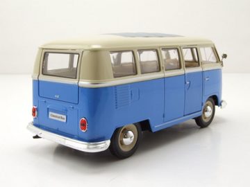 Welly Modellauto VW Classical Bus T1 1962 blau weiß Modellauto 1:24 Welly, Maßstab 1:24