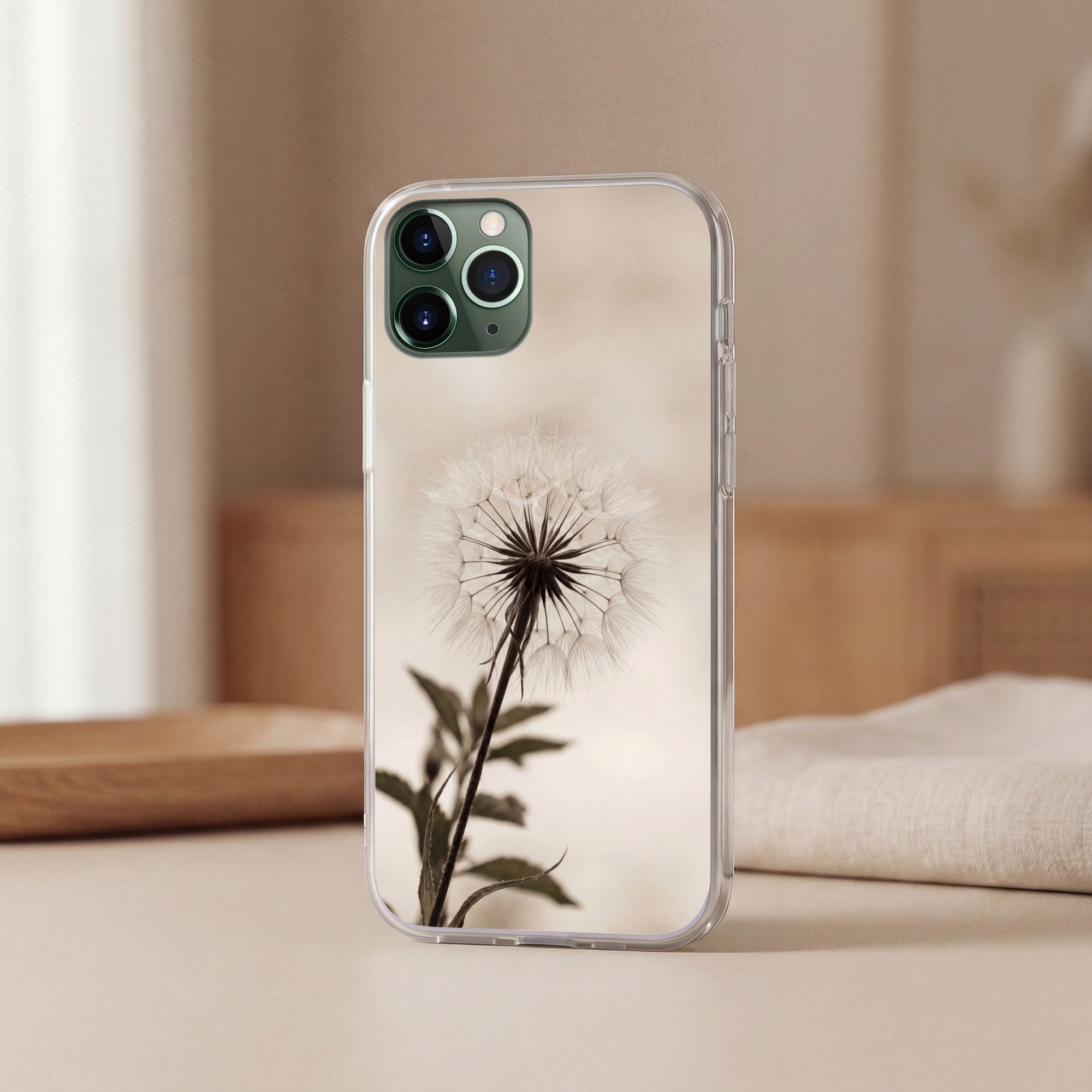 MuchoWow Handyhülle für Apple iPhone 11 Pro Pusteblume - Minimalistisch - Weiß, Smartphone-Bumper, Print, Handy Schutzhülle Dünn