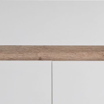 Lomadox Garderoben-Set CORATO-80, (Spar-Set, 3-St), weiß mit Blende in Wildeiche Nb. 177,2/180/33 cm