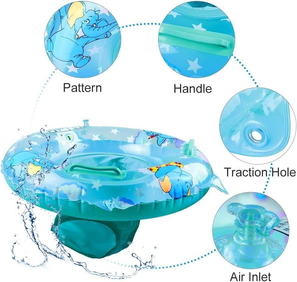 Haiaveng Schwimmreifen 6 aufblasbare Float, Baby Monate Aufblasbare für Monate 36 (Blau) bis Kinder Schwimmtrainer Schwimmring Verstellbare Schwimmen