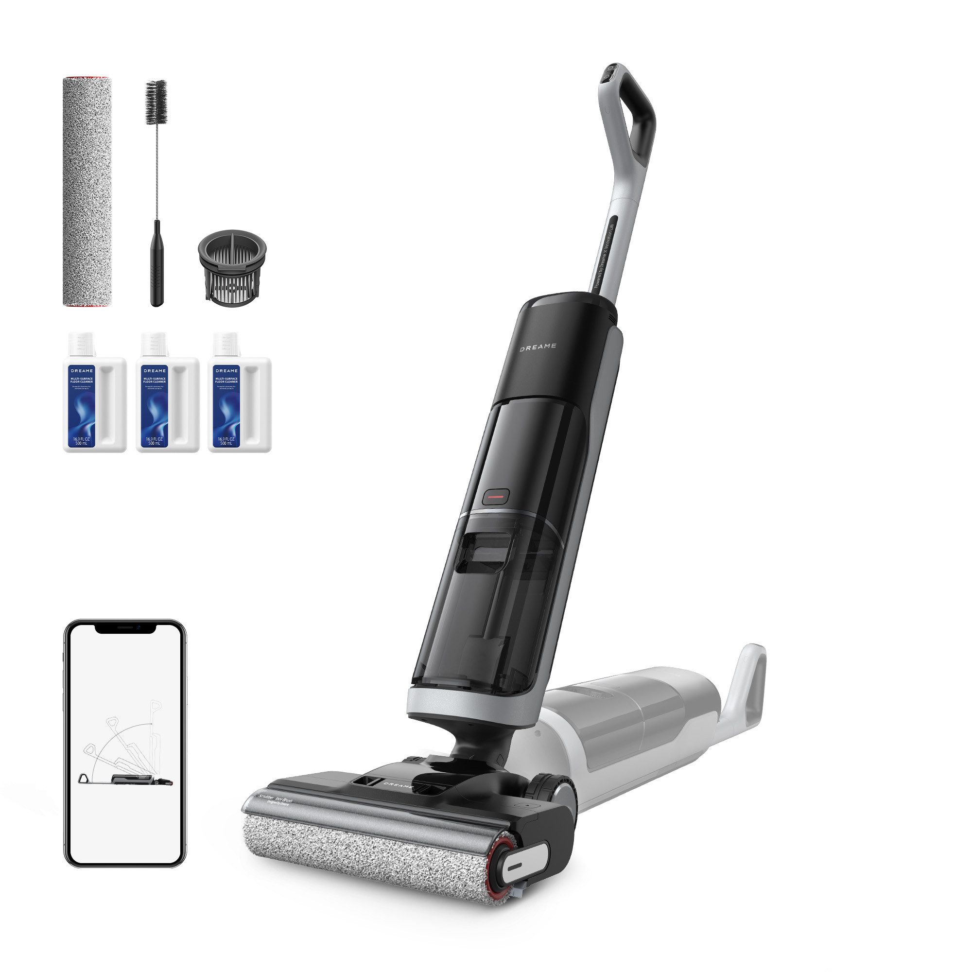 Dreame Nass-Trocken-Sauger Dreame H14 Pro mit 18.000 Pa Saugkraft, 400 W, Flexible und gründliche 180° Reinigung, schnelle Trocknung der Bürste