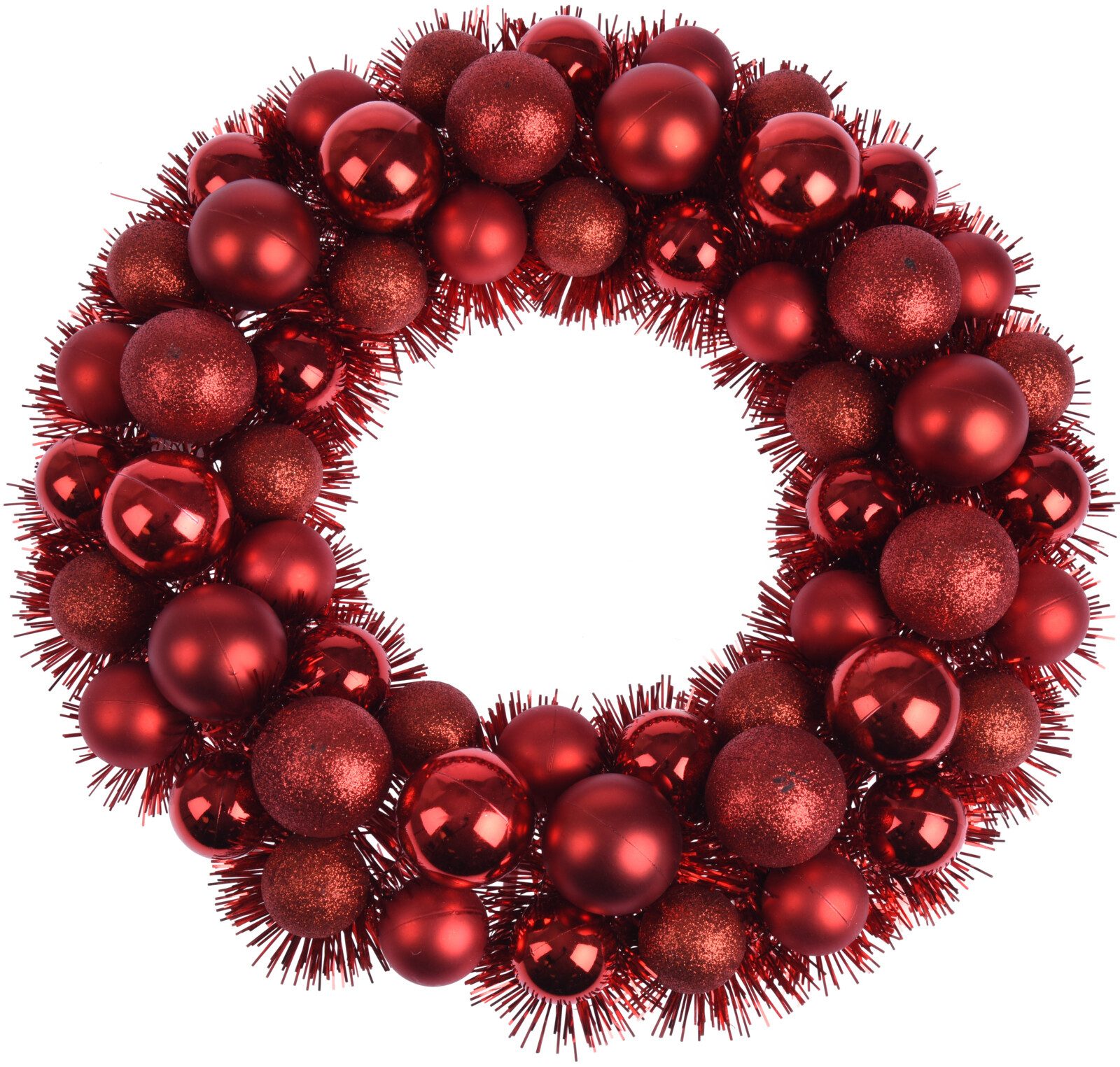 Koopman Dekokranz Türkranz Ø39cm Adventskranz Rot 56 Kugeln Dekoration Weihnachtsdeko, Rot, Kunststoff, 56 Kugeln, Dekorativ, Weihnachten