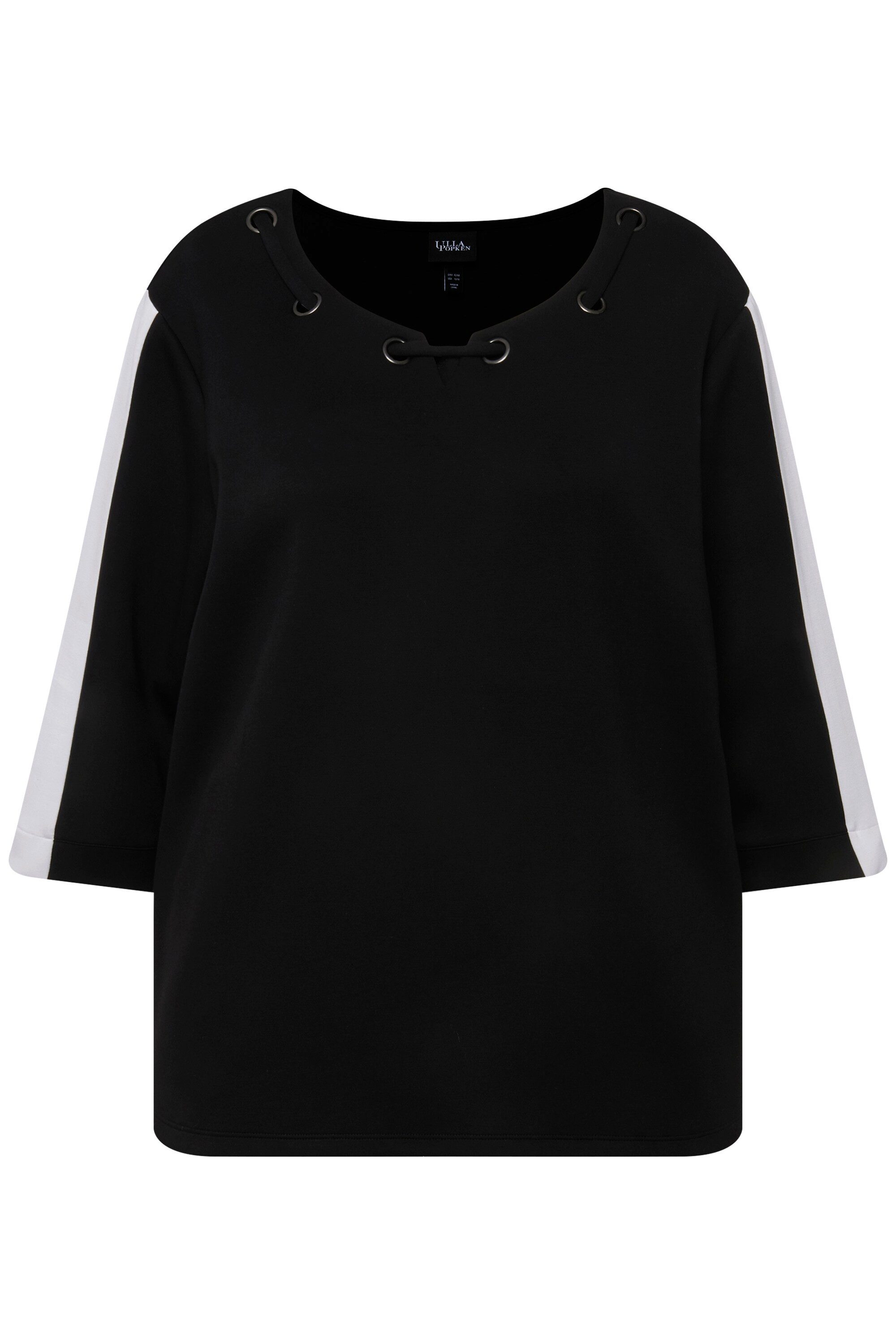 Ulla Popken Sweatshirt Sweatshirt Ösen Rundhals günstig online kaufen