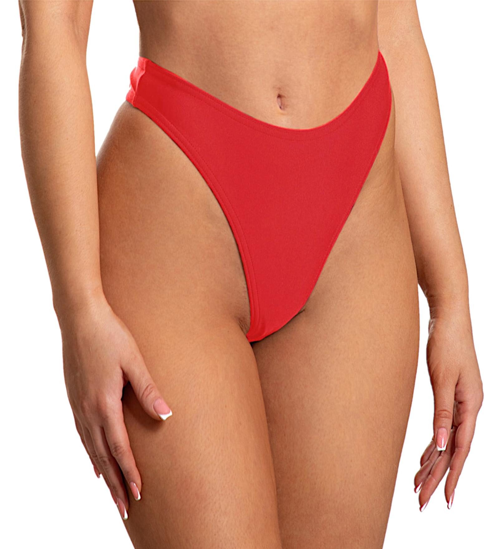 Aquarti Bikini-Hose Tanga Thong Bottom Hohe Taille