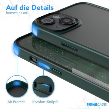EAZY CASE Handyhülle Outdoor Case für Apple iPhone 14 Plus 6,7 Zoll, Slim Cover Durchsichtig Robust Back Cover stoßfest Grün / Nachtgrün