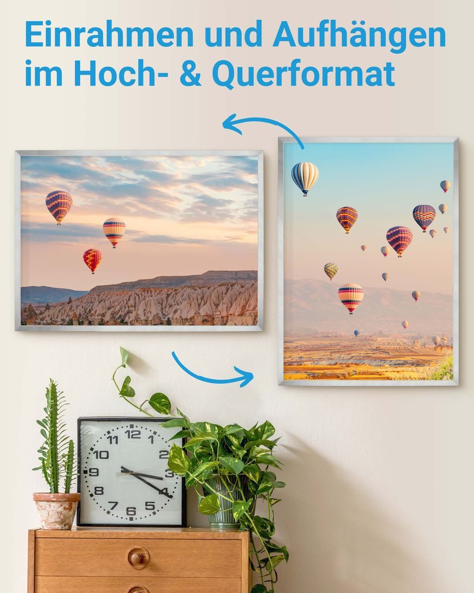 PHOTOLINI Bilderrahmen modern mit bruchsicherem Acrylglas, Holz MDF für Fotos & Poster, für 1 Bilder (1 Einzelrahmen), Posterrahmen 50x70 cm zum Aufhängen – Bild 4 von 5