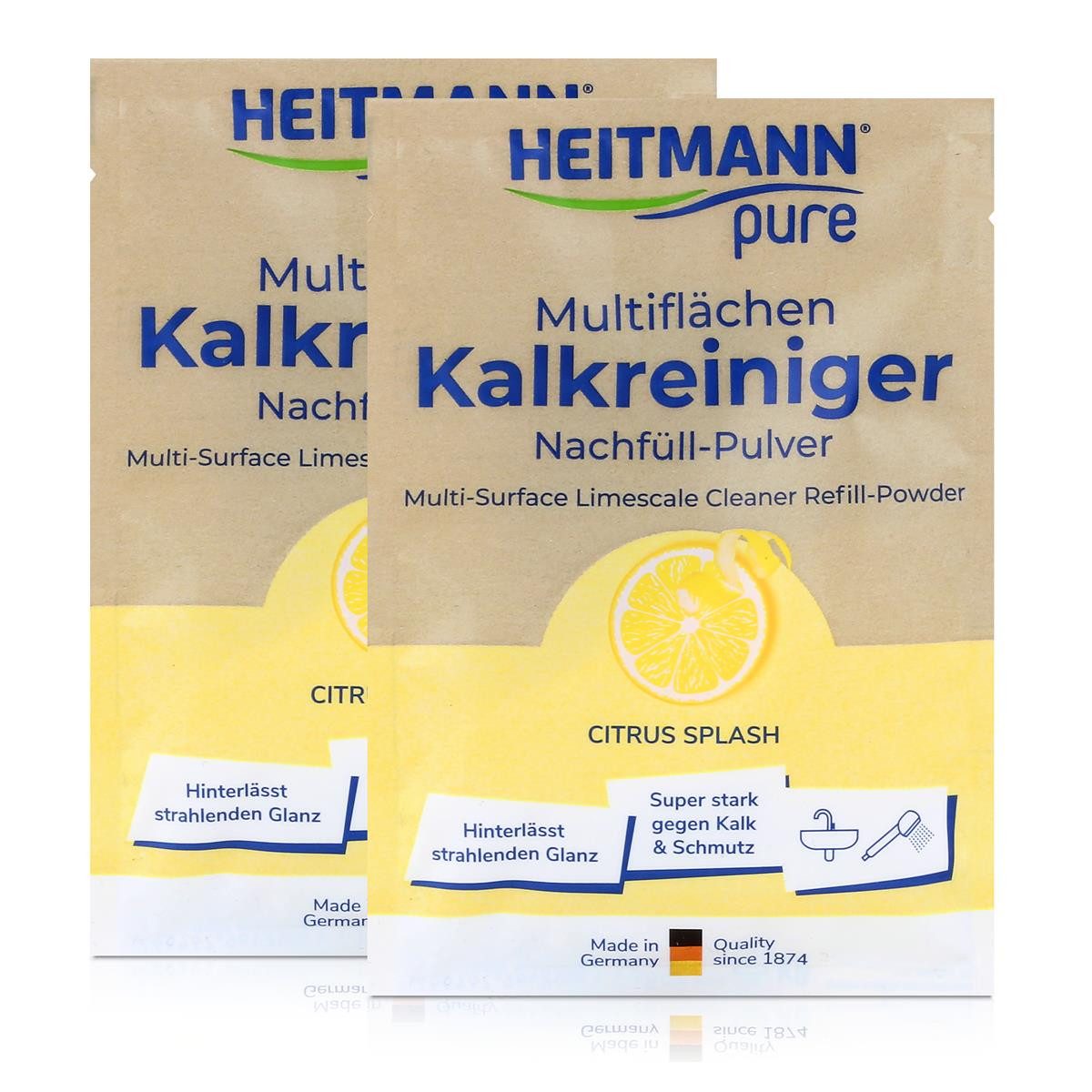 HEITMANN Heitmann pure Multiflächen Kalkreiniger Citrus Nachfüller 25g (2er Pac Küchenreiniger