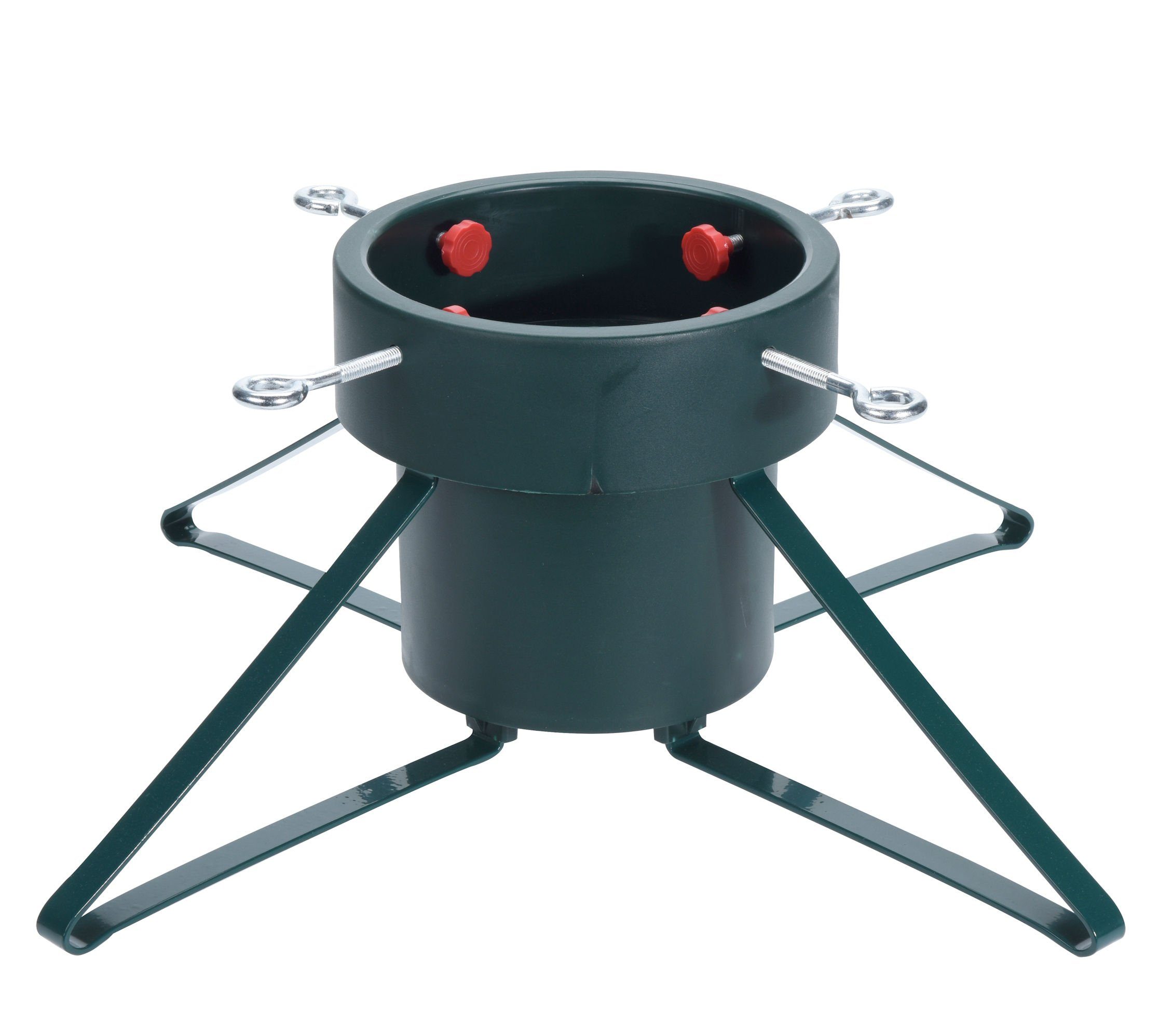 Spetebo Christbaumständer Weihnachtsbaum Ständer HOLLY JOLLY groß / grün (5-tlg), Christbaum Tannenbaum Baum Halter mit Wassertank