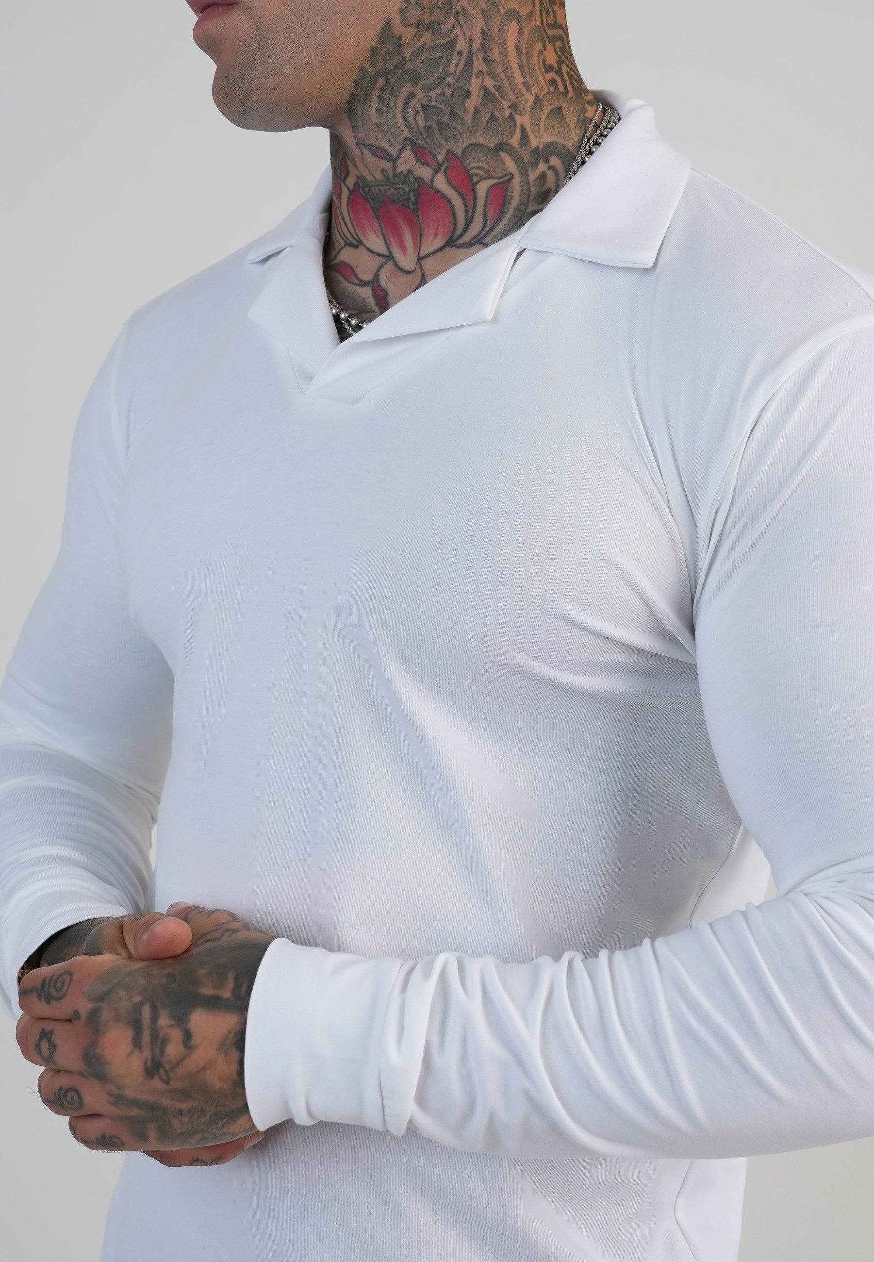 Siksilk T-Shirt SikSilk Herren LS Revere Polo T-Shirt