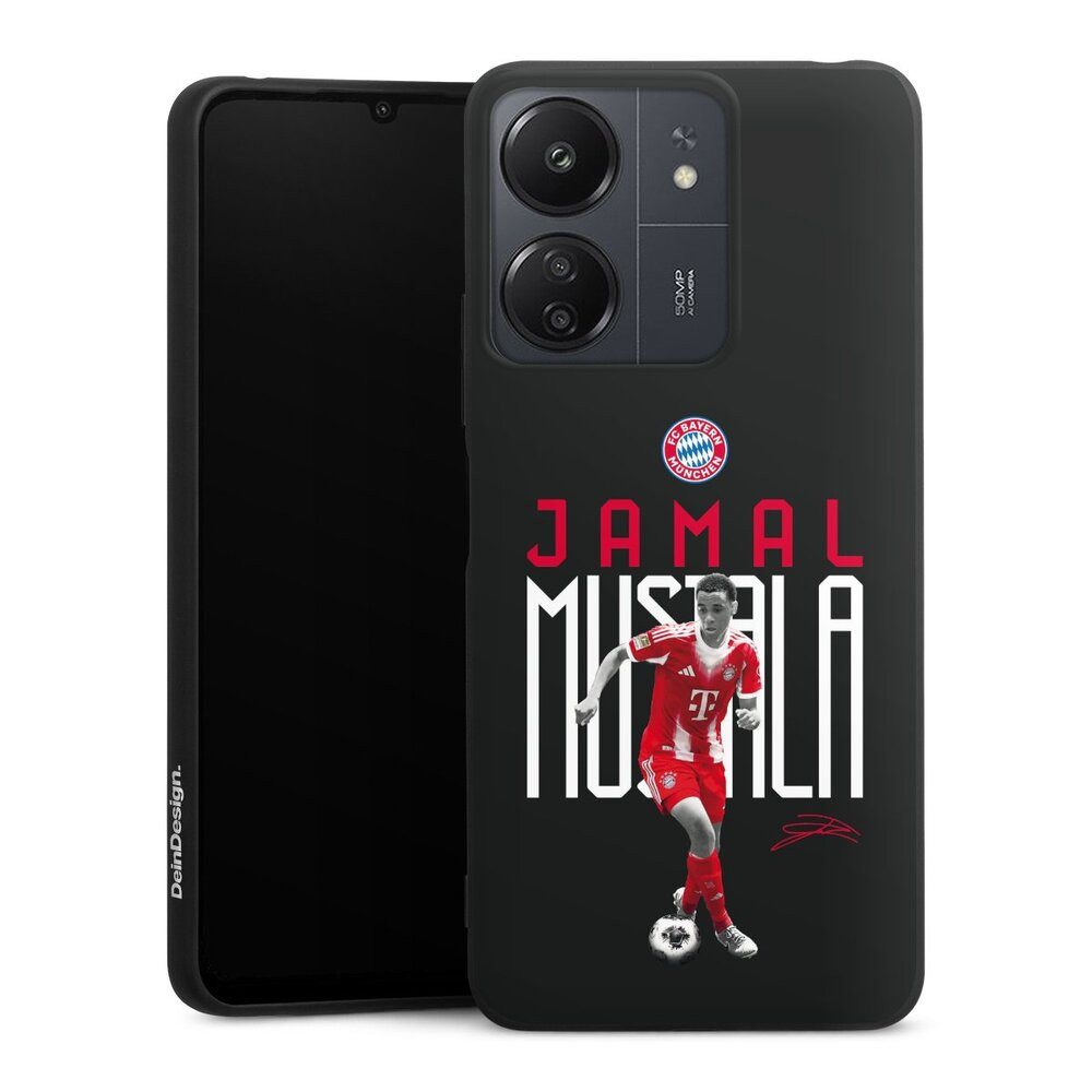 DeinDesign Handyhülle FC Bayern München Jamal Musiala Offizielles Lizenzprodukt, Xiaomi Redmi 13C 4G Silikon Hülle Premium Case Handy Schutzhülle