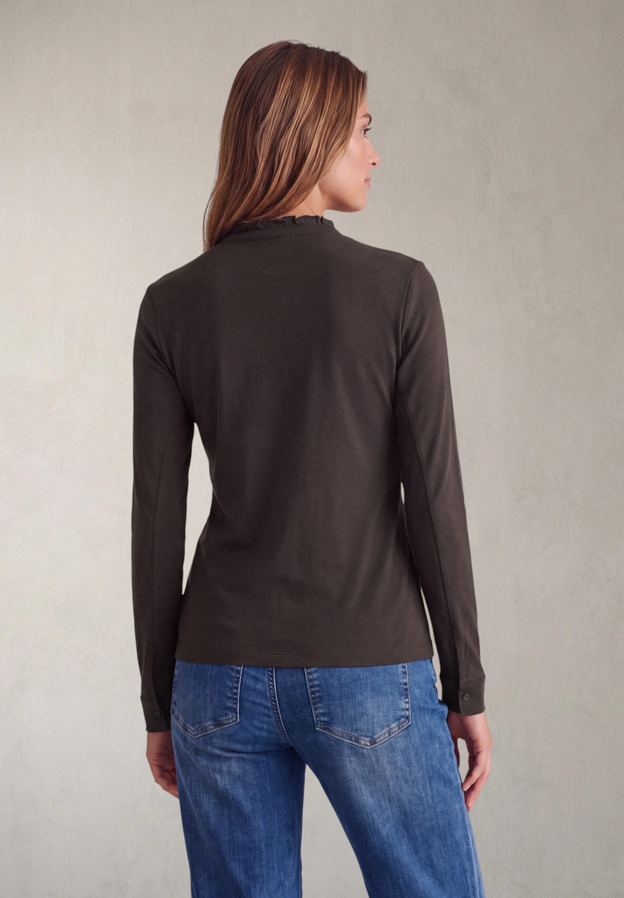 STREET ONE STUDIO Langarmshirt in Unifarbe – Bild 2 von 5