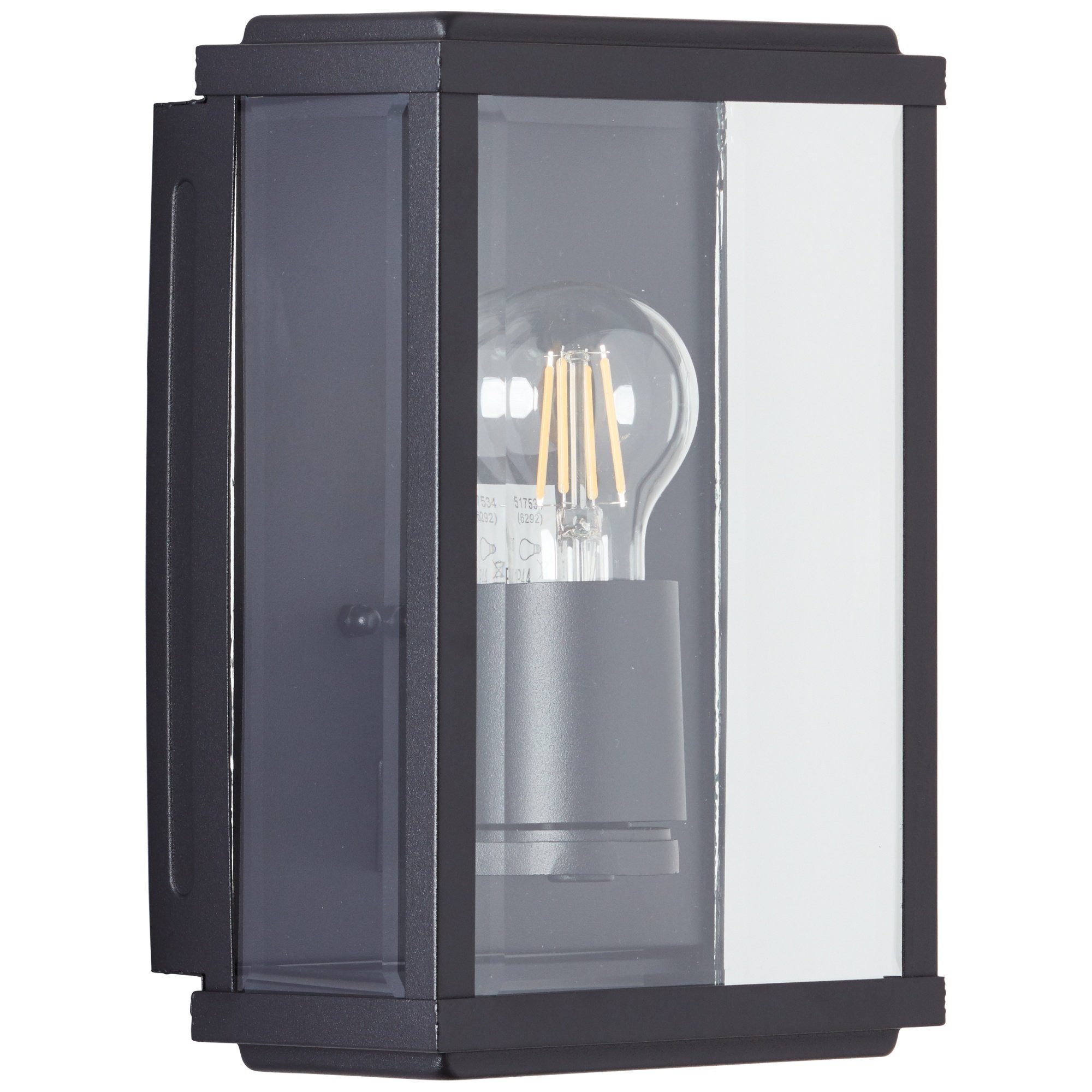 Lightbox Außen-Wandleuchte, cm, Metall/Glas, 12 Leuchtmittel, 16 ohne E27, schwarz Haustürbeleuchtung 25 x x