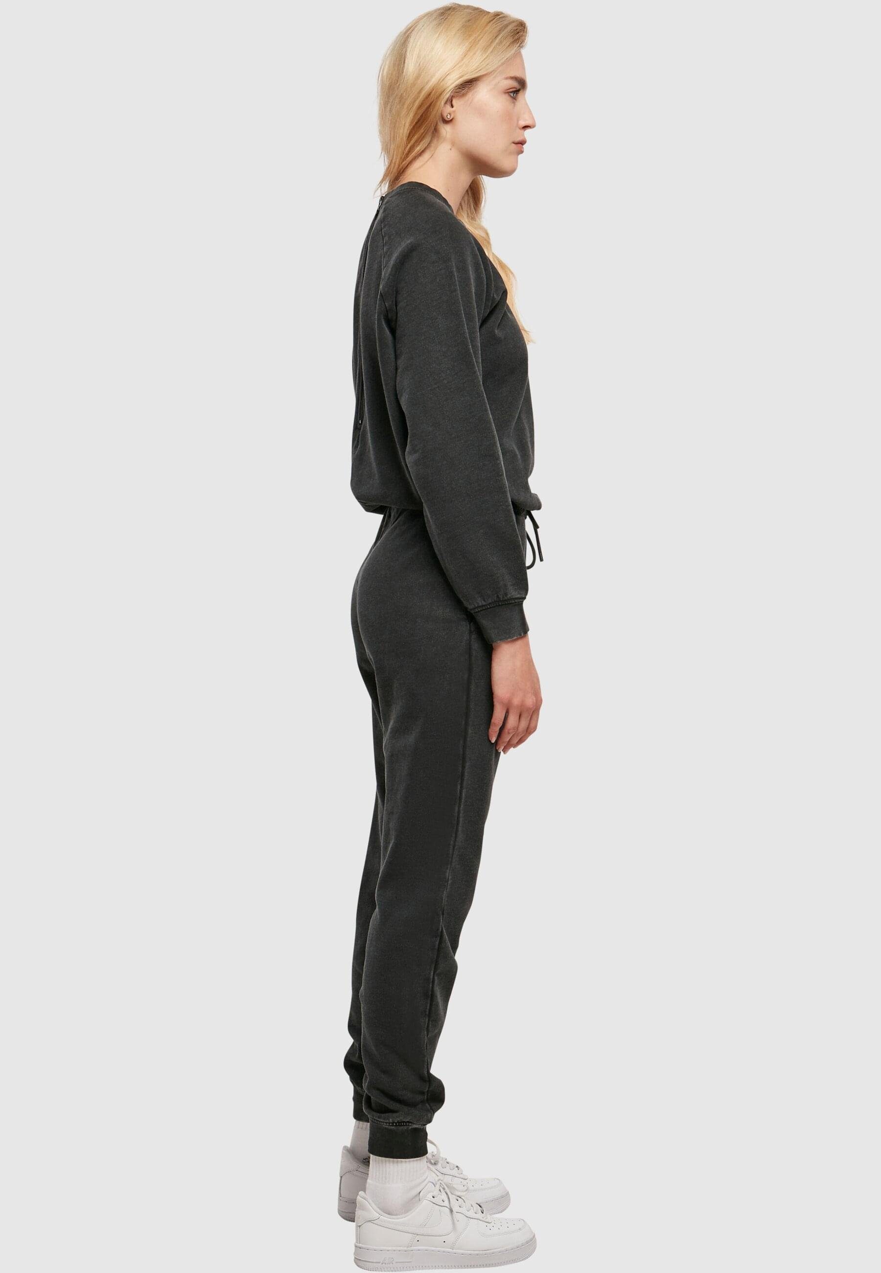 URBAN Small Sleeve Terry Ladies CLASSICS (1-tlg) Jumpsuit Jumpsuit Long Embroidery Damen