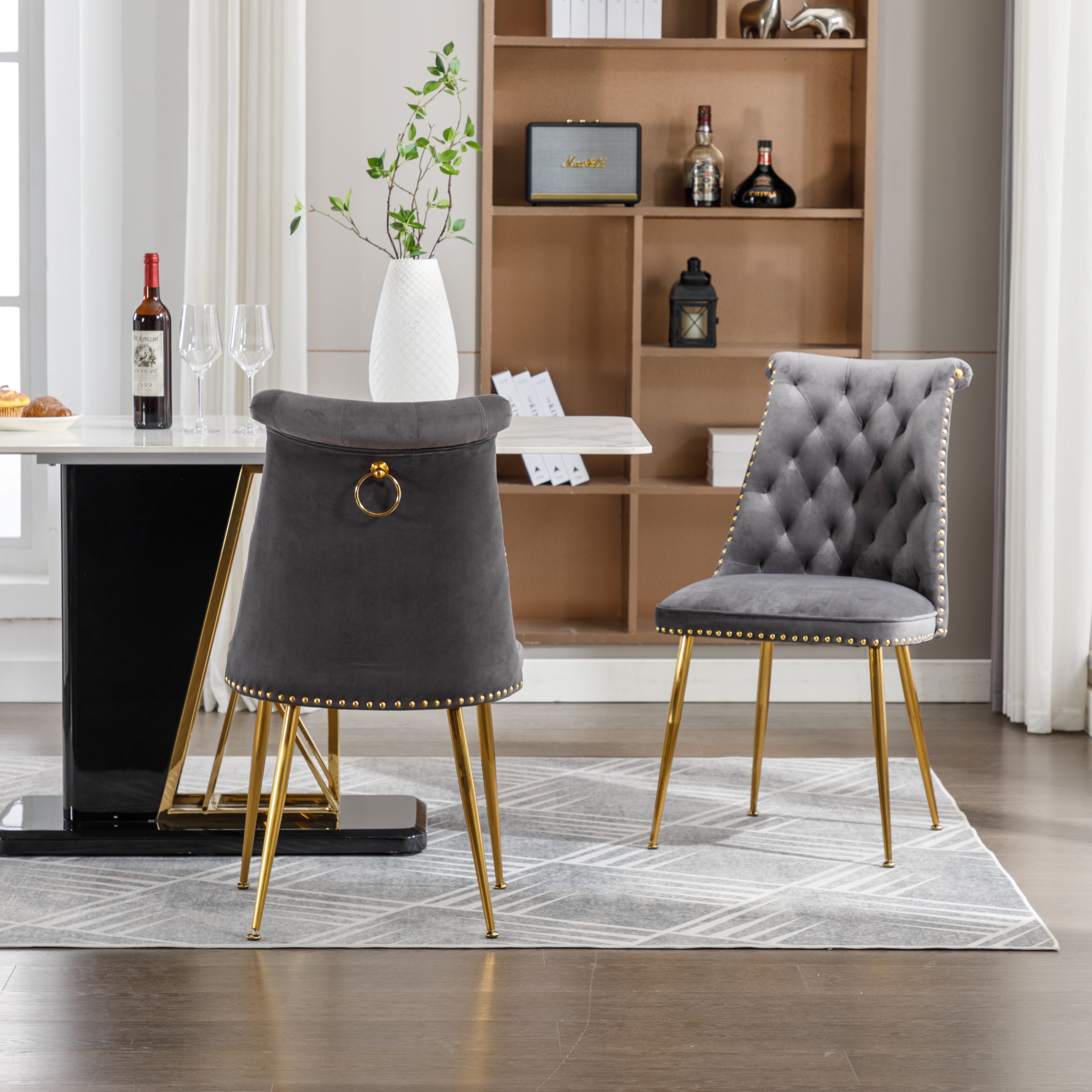 Odikalo Esszimmerstuhl 2er Freizeitstuhl Samt gepolstert günstig online kaufen