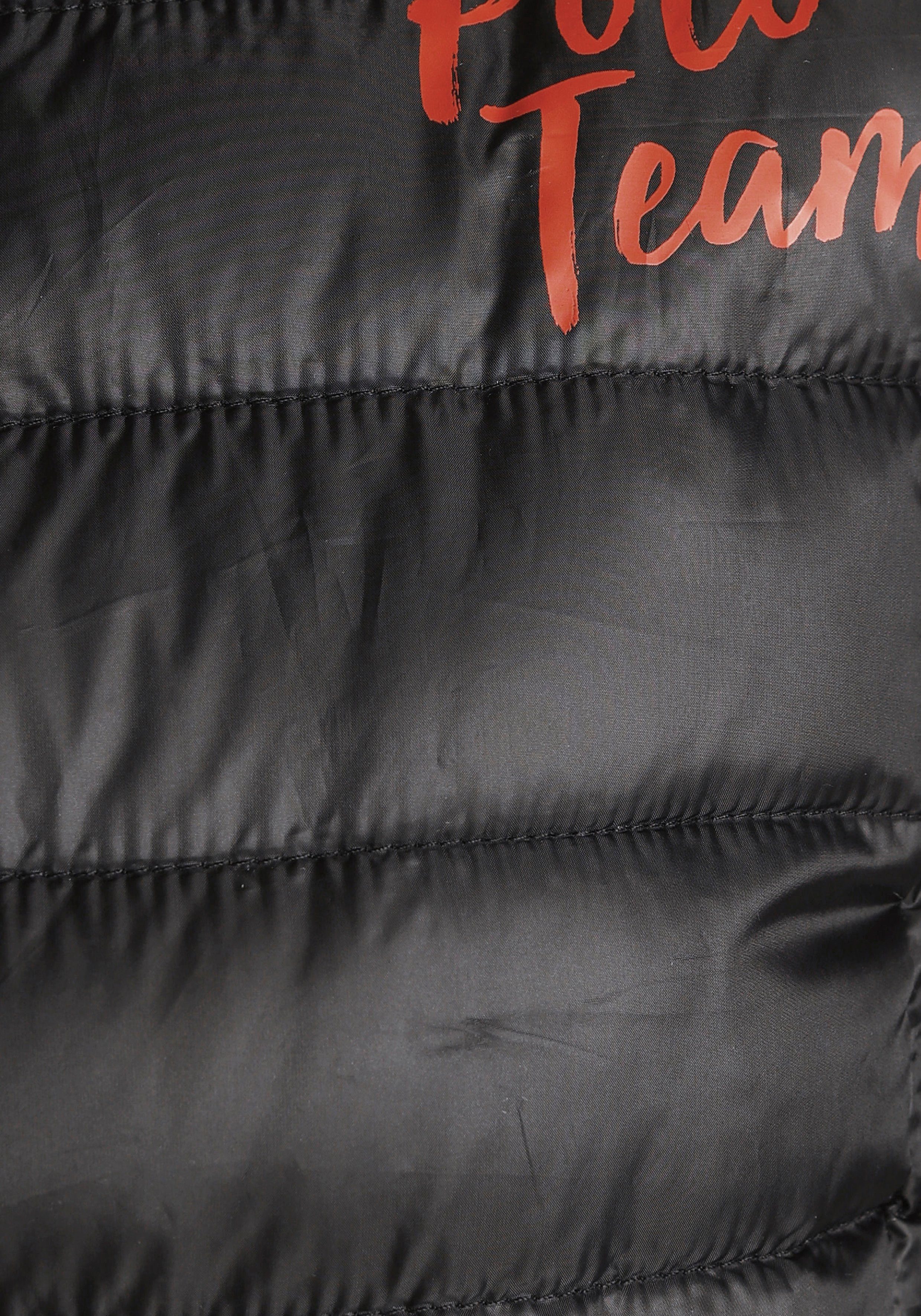 Logodruck Team TOM mit 2-St., Steppjacke großen Polo auf schwarz mit dem TAILOR (Set, Schal) Rücken