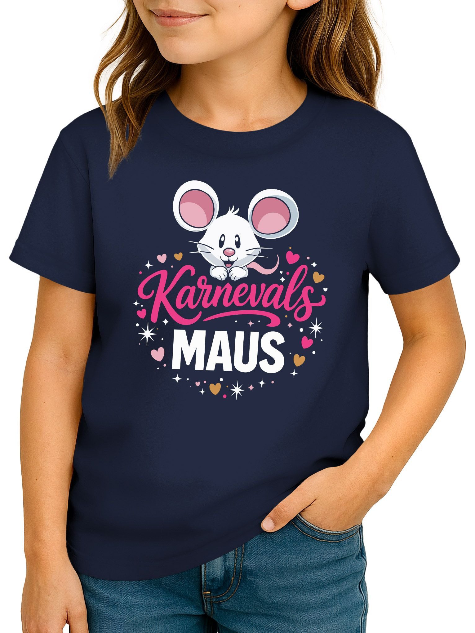 Print-Shirt Kinder T-Shirt Mädchen - Faschingsmaus Karnevlasmaus - Kostümidee