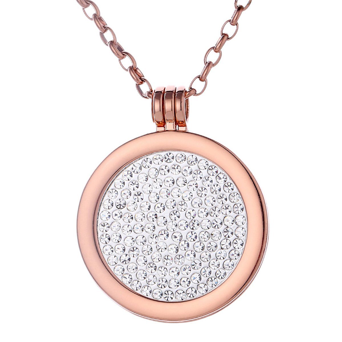 Pendentif Coin Morella 33mm - Bijou Personnalisable - Cuivre Avec Zirconium - Changeable Sur Collier/Bracelet