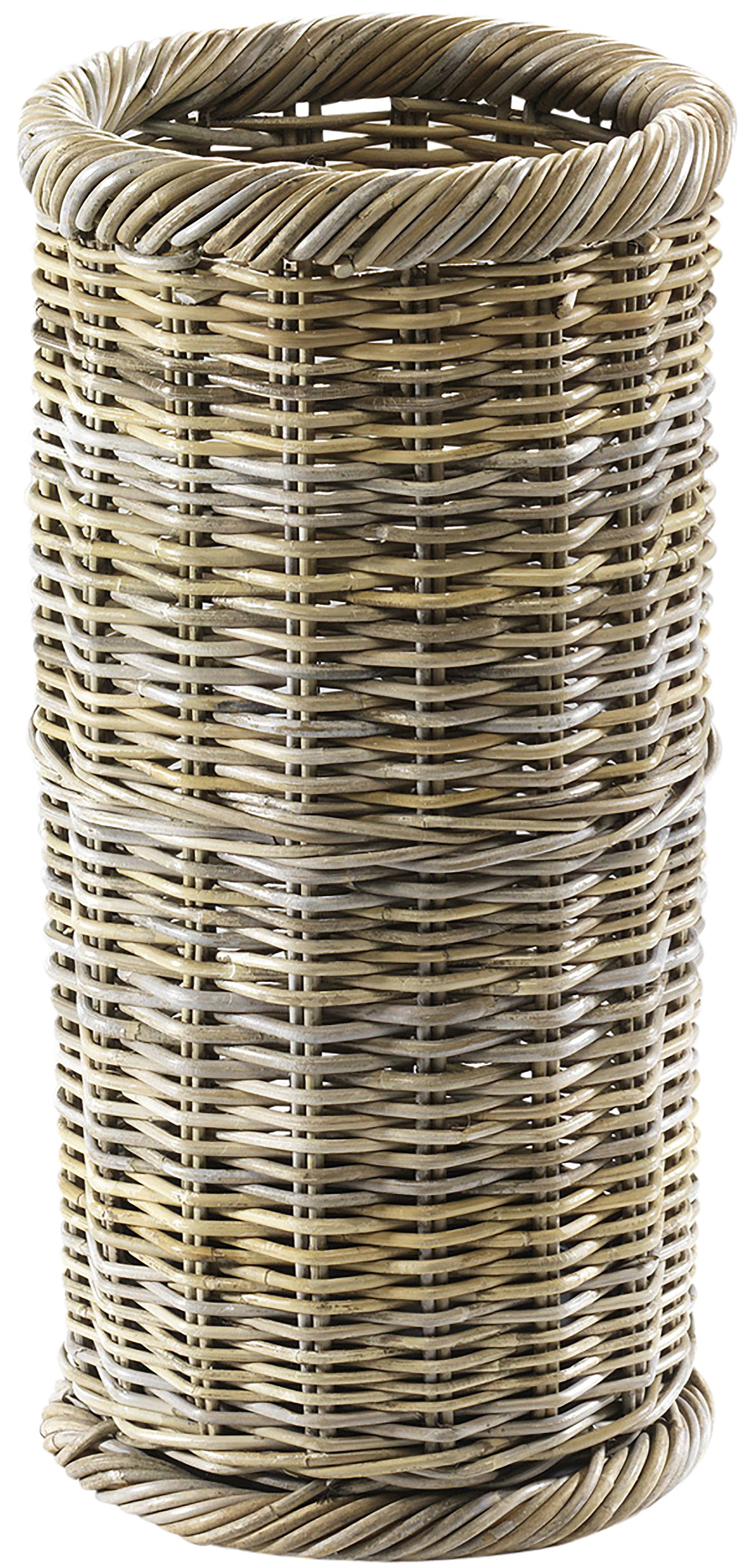 Kobolo Стойка для зонтиков Schirmhalter rund Rattan grau Handarbeit H: 56 cm