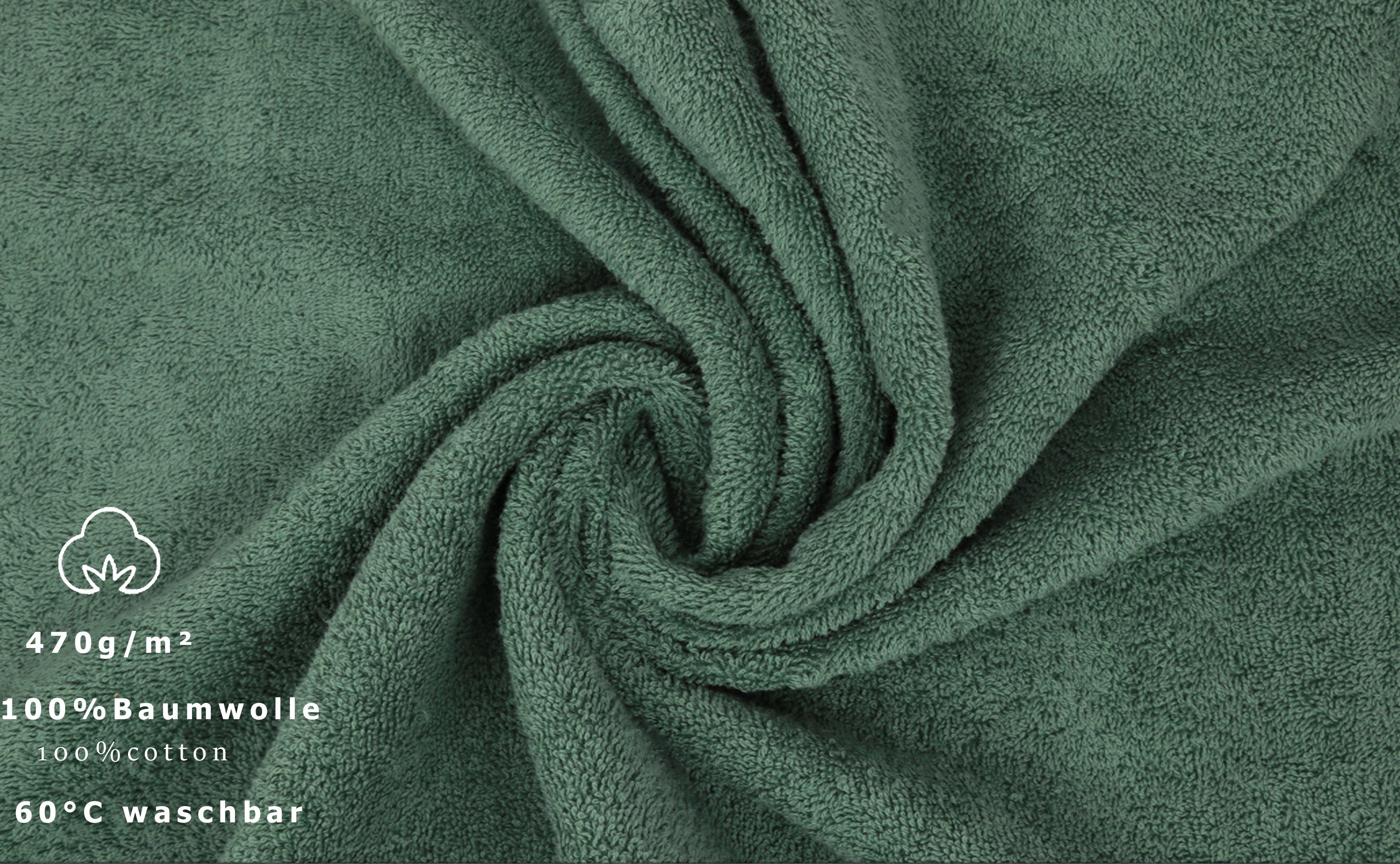 12er Frottier Handtuch tannengrün (12-tlg) PREMIUM Baumwolle, Handtuch-Set 100% 100% Baumwolle, Betz Set