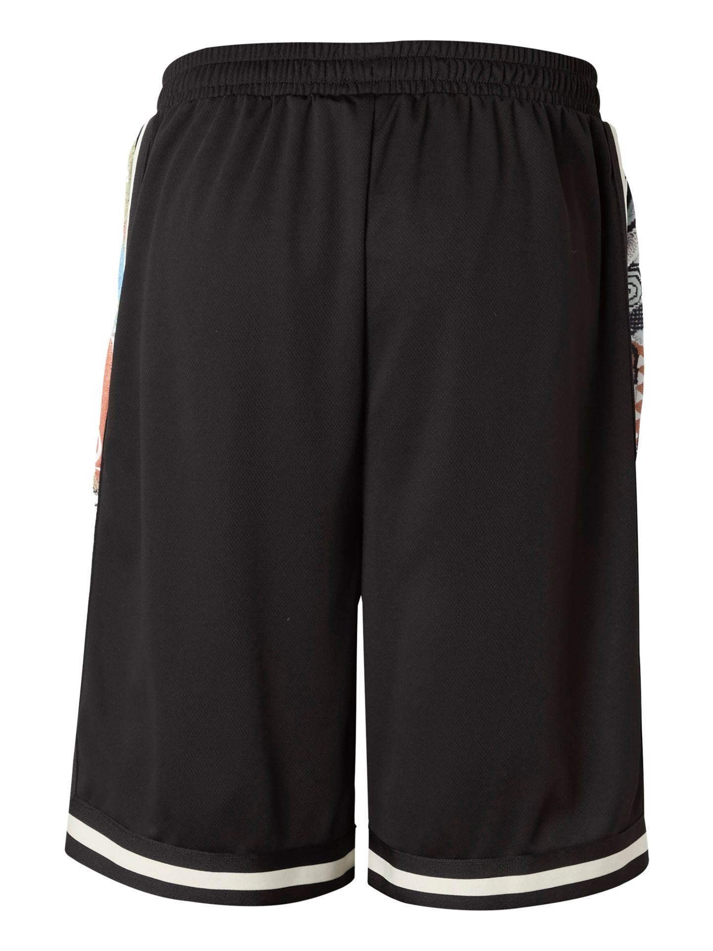 COLUCCI Shorts Short Colucci Signature Basketball Mesh Kontrastierende Seitenstreifen mit durchgehendem Signature-Muster