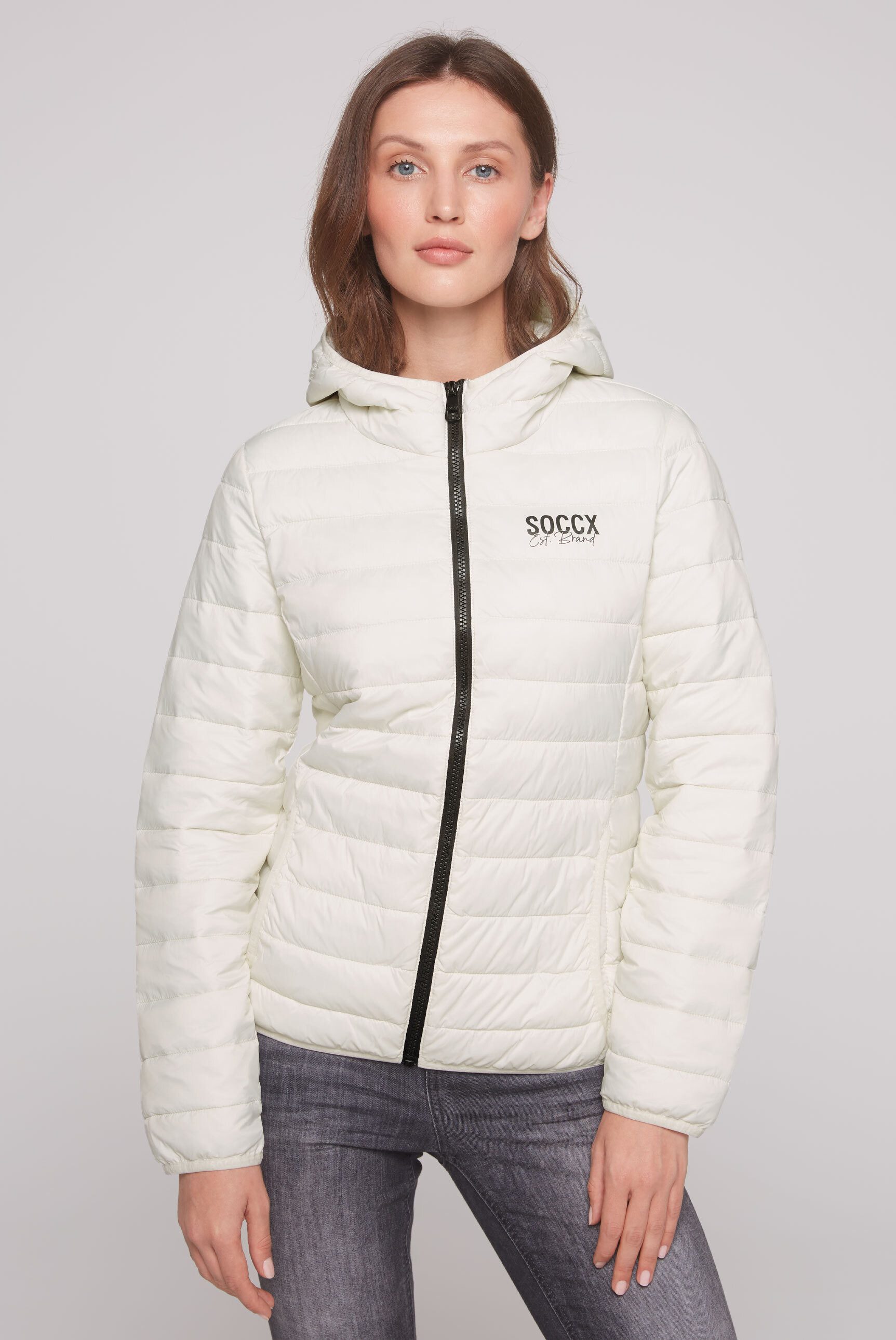 SOCCX Outdoorjacke mit elastischem Saumabschluss