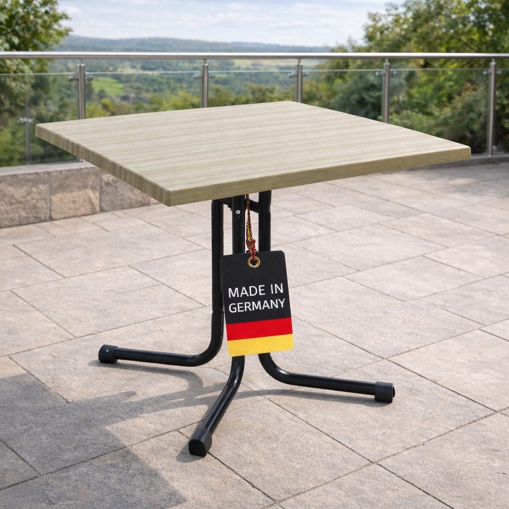 Gardissimo Gartentisch 70 x 70 cm Klapptisch Balkontisch wetterfest klappbar (Packung, 1-St., 1 Tisch), Made in Germany klappbar wetterfest
