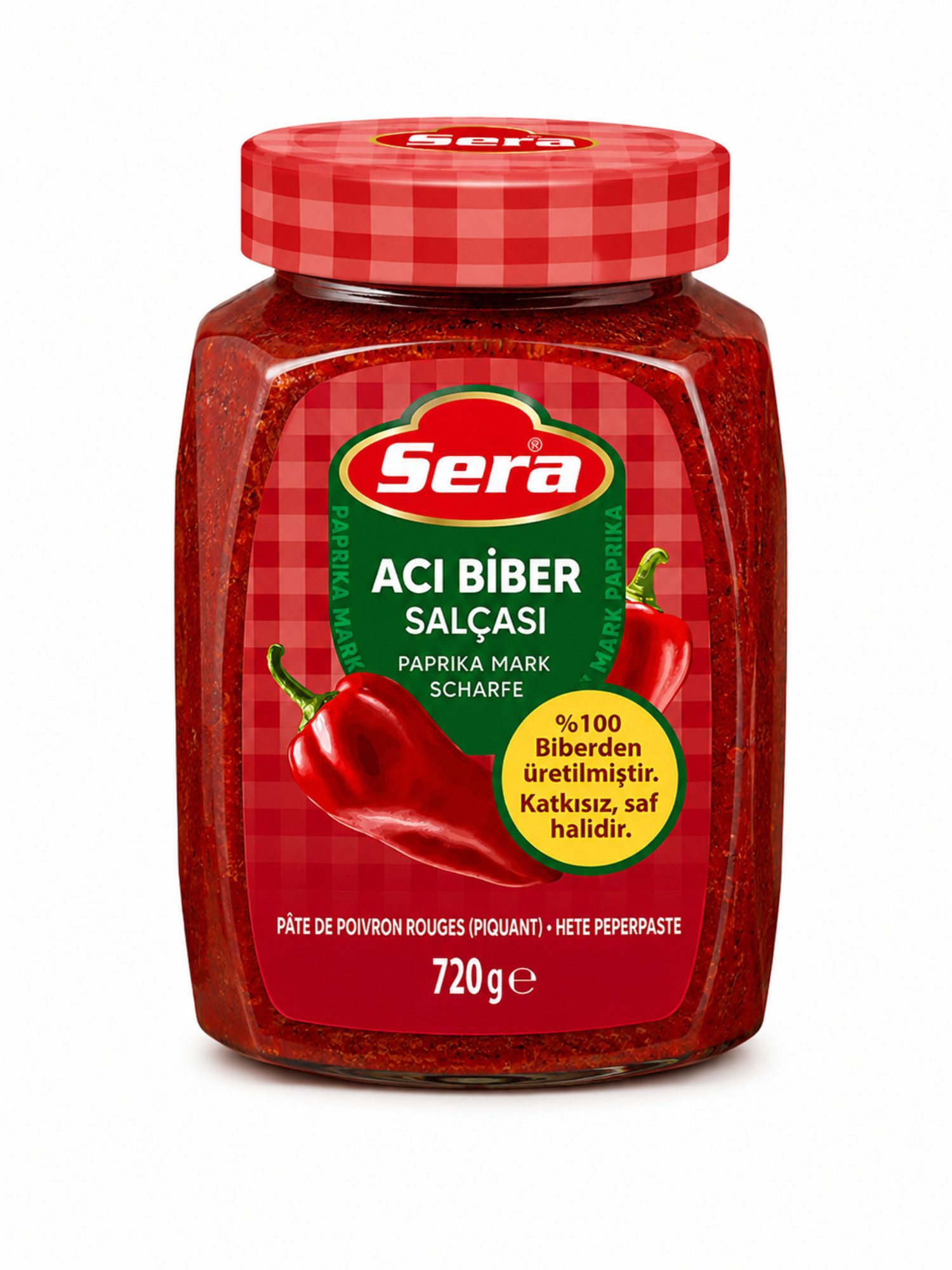SERA FOOD Saucen Sera %93 Rote Paprika, Paprikamark im Glas, 720 g, 93 % rote Paprika, traditionelle Rezeptur, intensiv im Geschmack