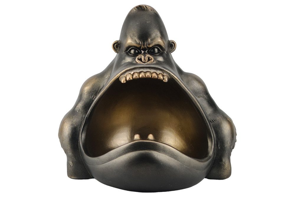 riess-ambiente Dekofigur KING KONG 25cm bronze – Gorilla-Skulptur, Schale, handmade, Affe (Einzelartikel, 1 St), tierisches Accessoire mit Ablagefach – ideal fü – Bild 5 von 5